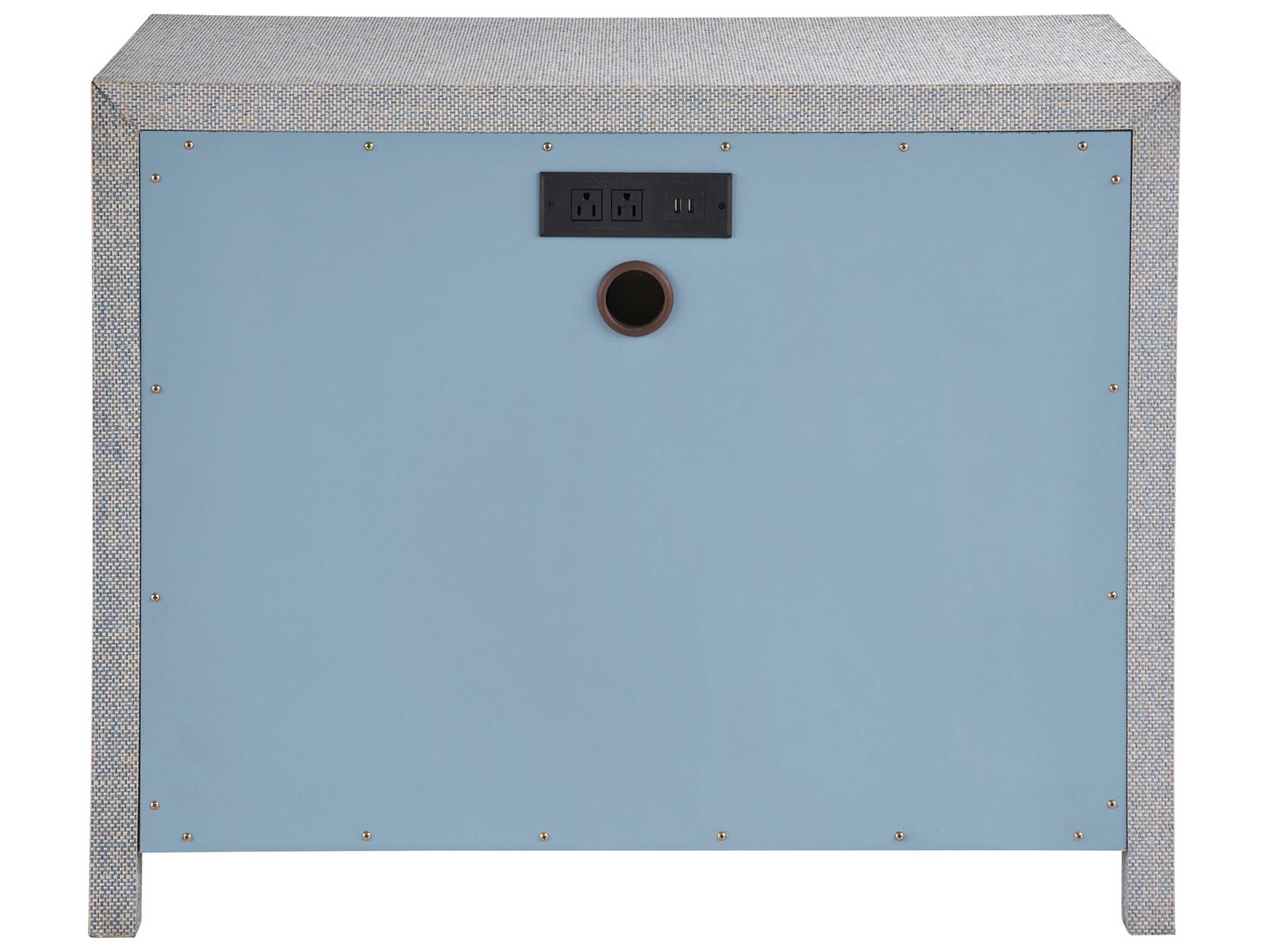 Coastal Living Home Weekender 3-Drawers Blue Seagrass Solid Wood Accent Chest