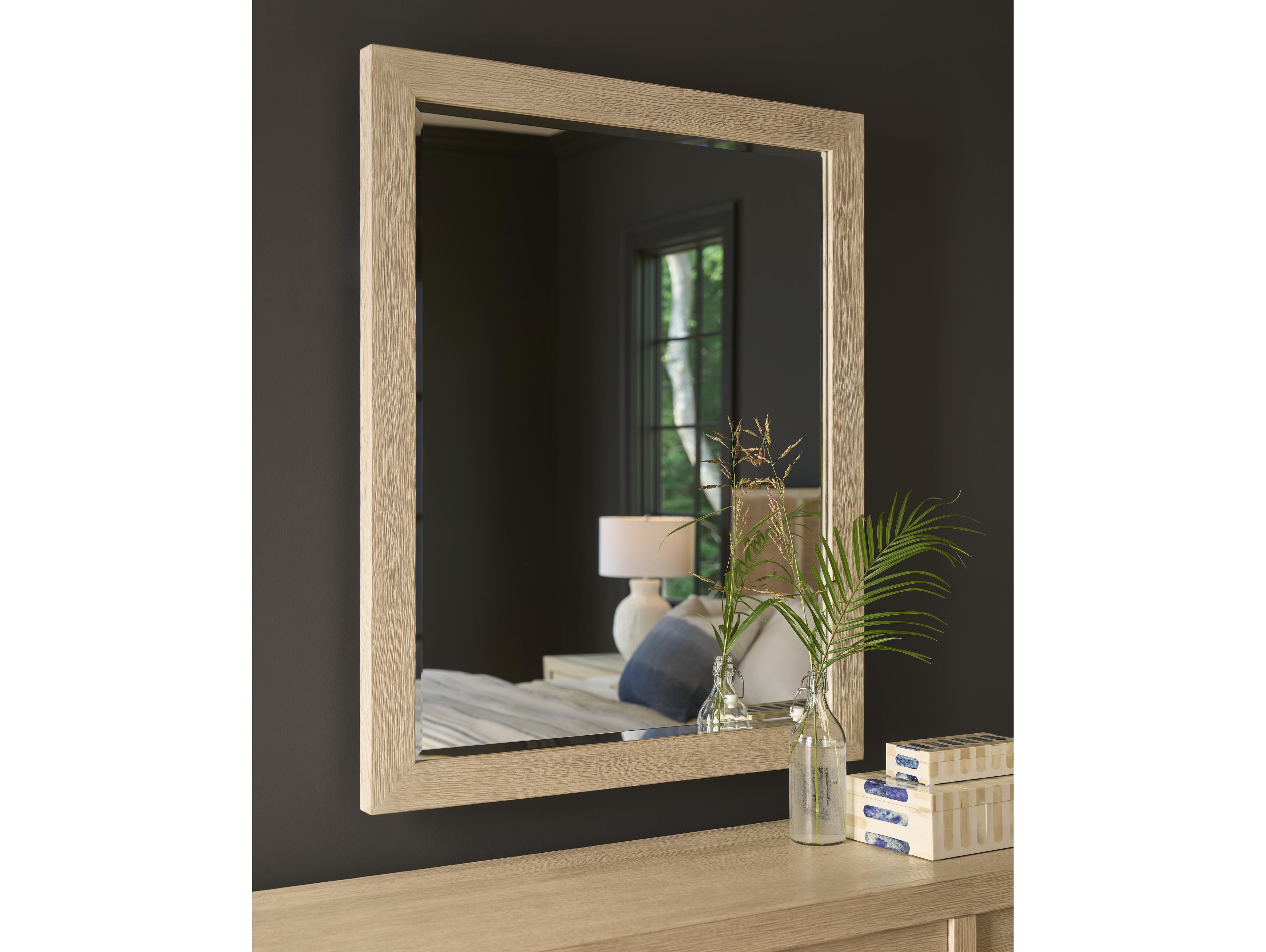 Coastal Living Home Oasis Dockside Natural Tan Oak Wall Mirror Rectangular