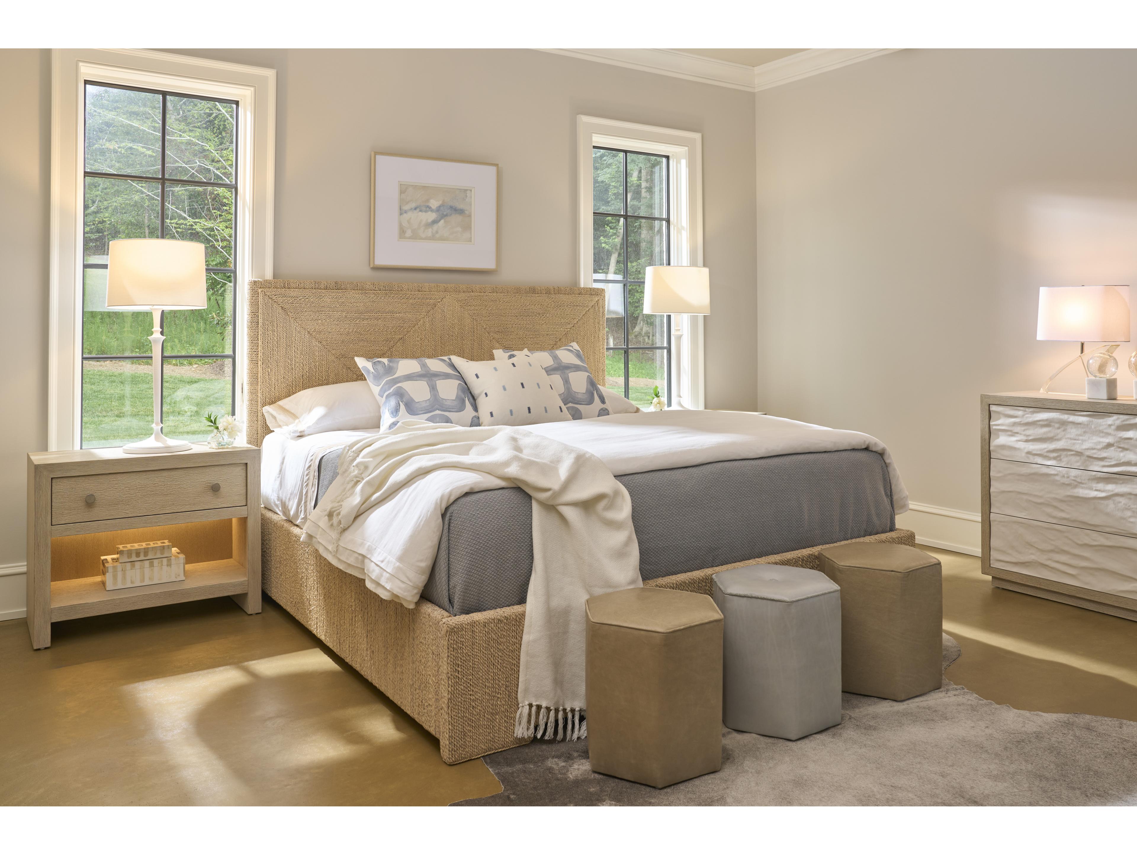 Coastal Living Home Oasis Natural Oak Abaca Wood King Platform Bed