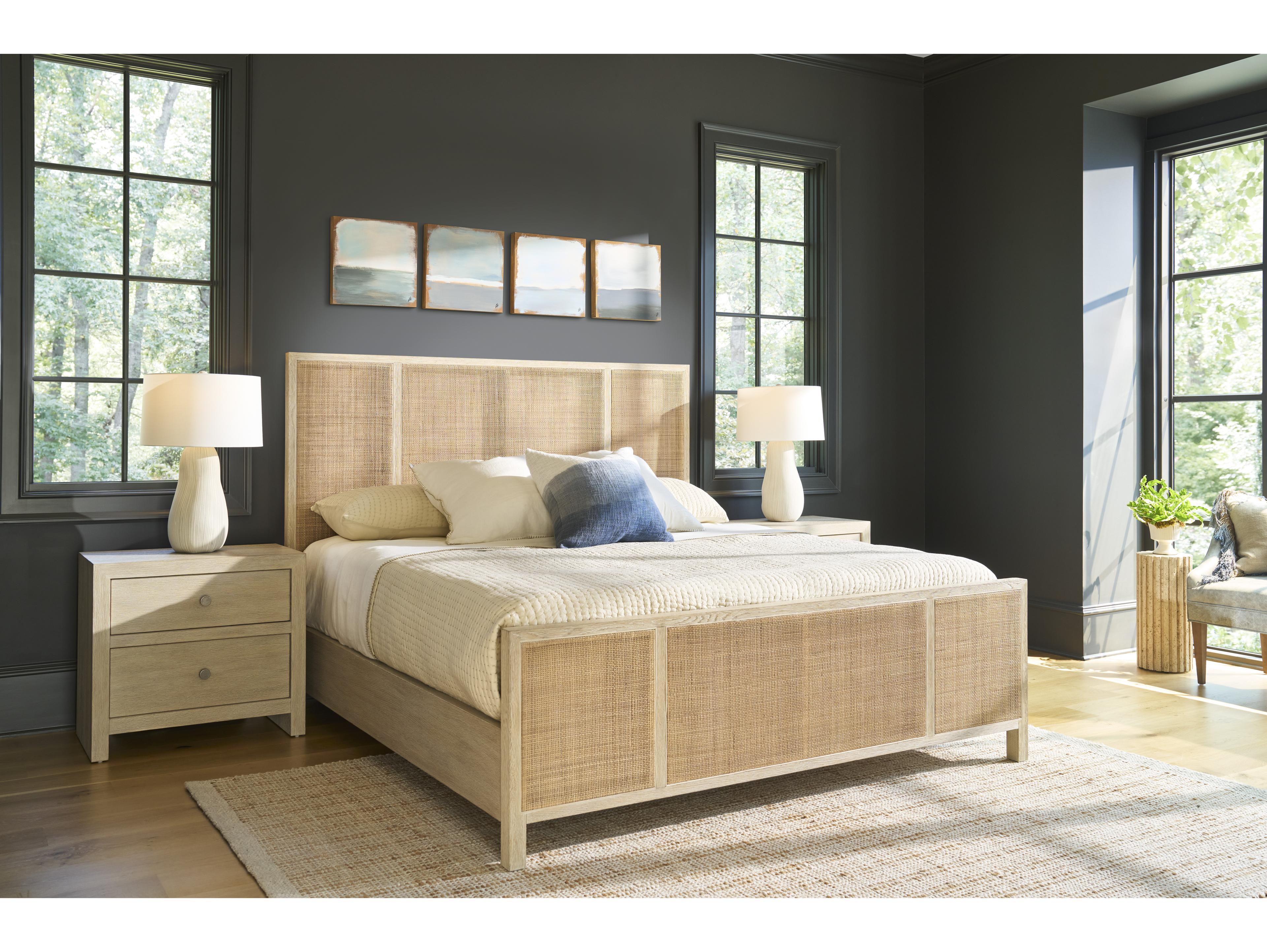 Coastal Living Home Oasis Natural Oak Wood King Platform Bed