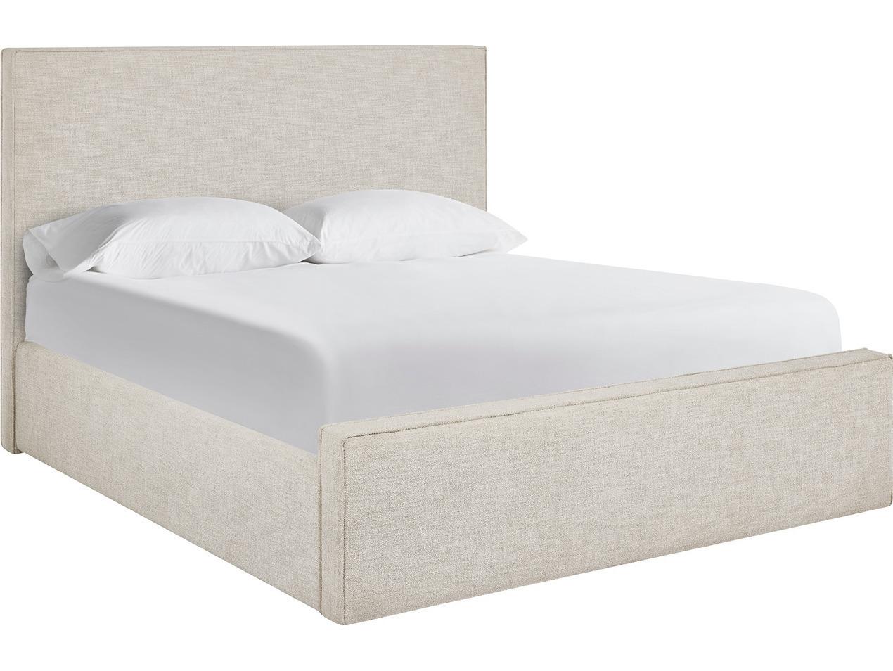 Coastal Living Home Oasis Natural Oak White Upholstered Queen Platform Bed