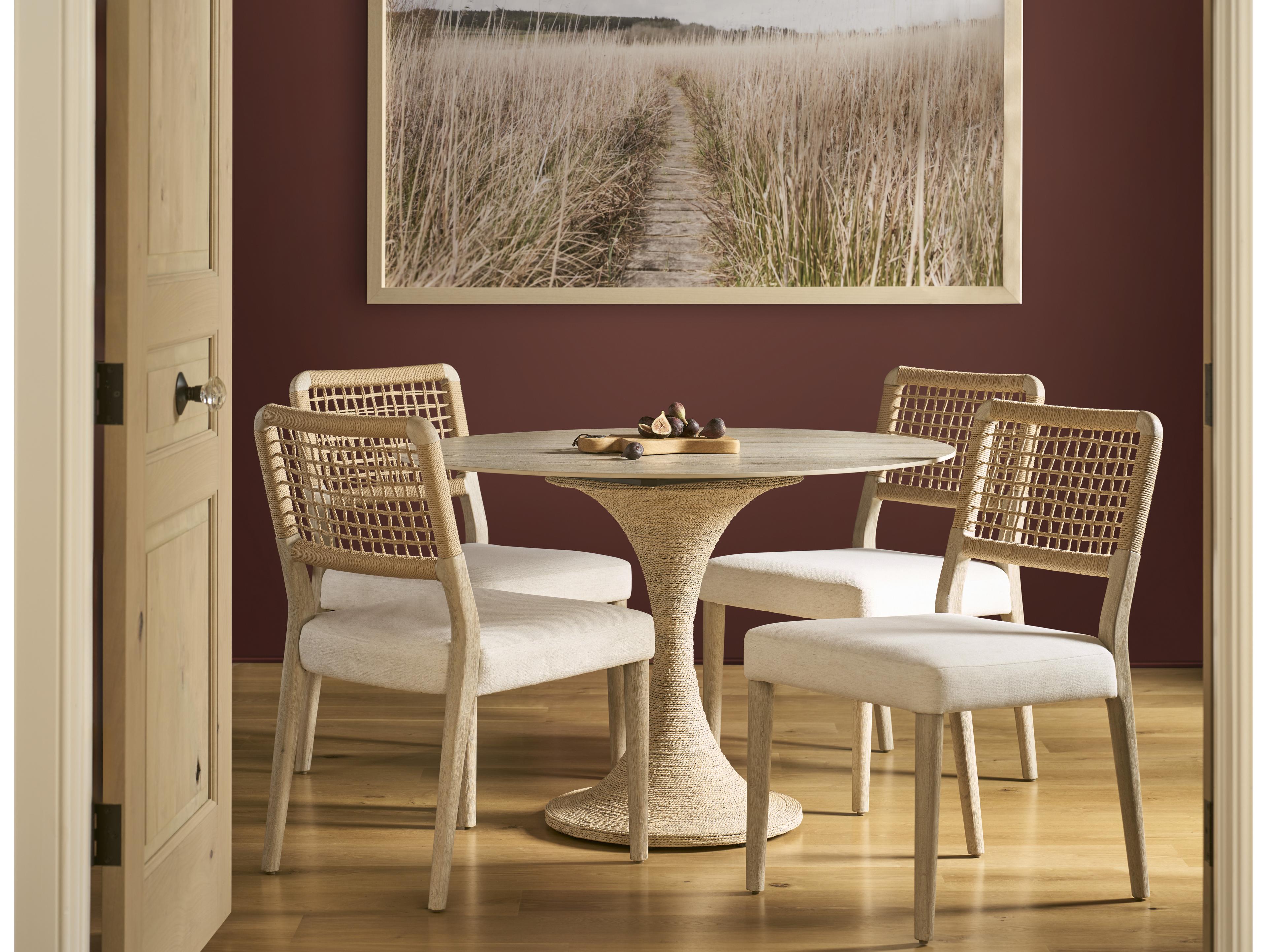 Coastal Living Home Oasis Natural Upholstered Armless Dining Chair Set of 2