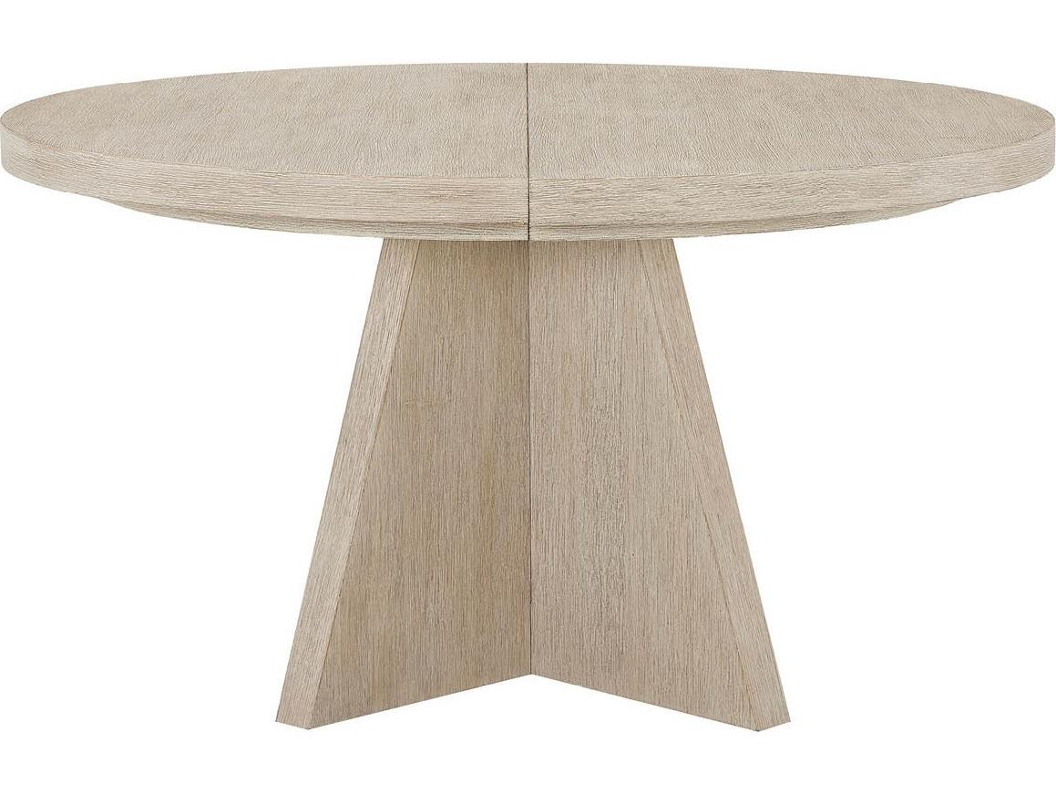 Coastal Living Home Oasis Round Wood Dockside Natural Tan Oak Dining Table