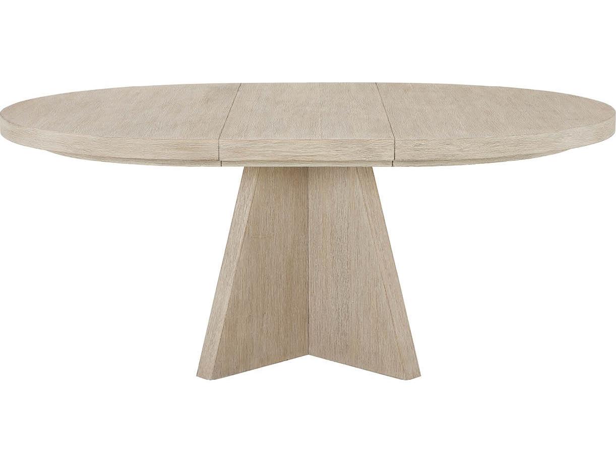 Coastal Living Home Oasis Round Wood Dockside Natural Tan Oak Dining Table