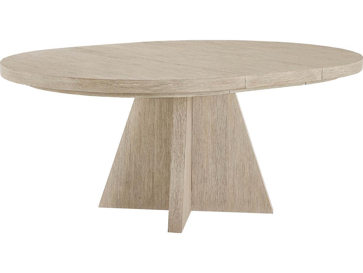 Coastal Living Home Oasis Round Wood Dockside Natural Tan Oak Dining Table