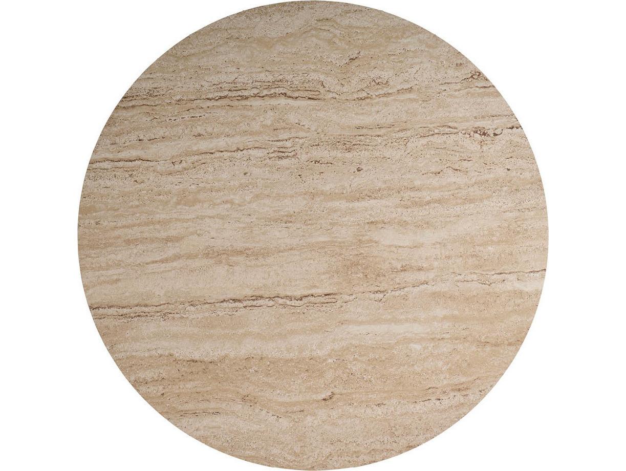 Coastal Living Home Oasis Round Stone Natual And Travertine Dining Table