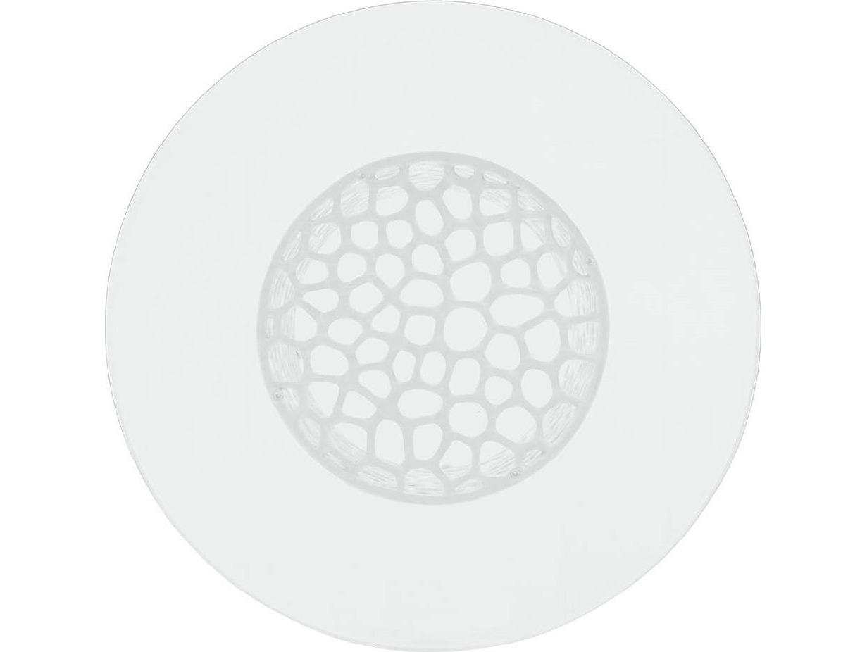 Coastal Living Home Oasis Round Glass White Dining Table