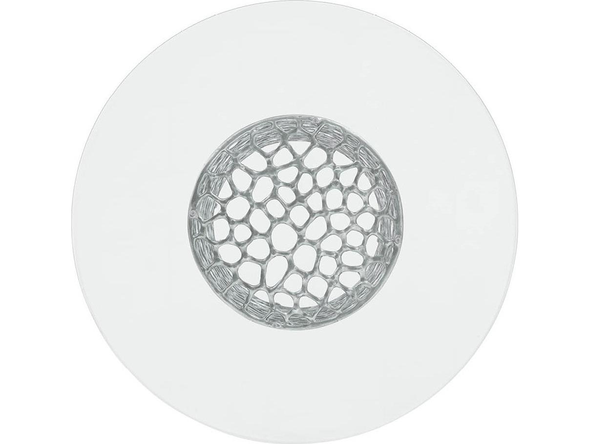 Coastal Living Home Oasis Round Glass Antique Nickel Dining Table