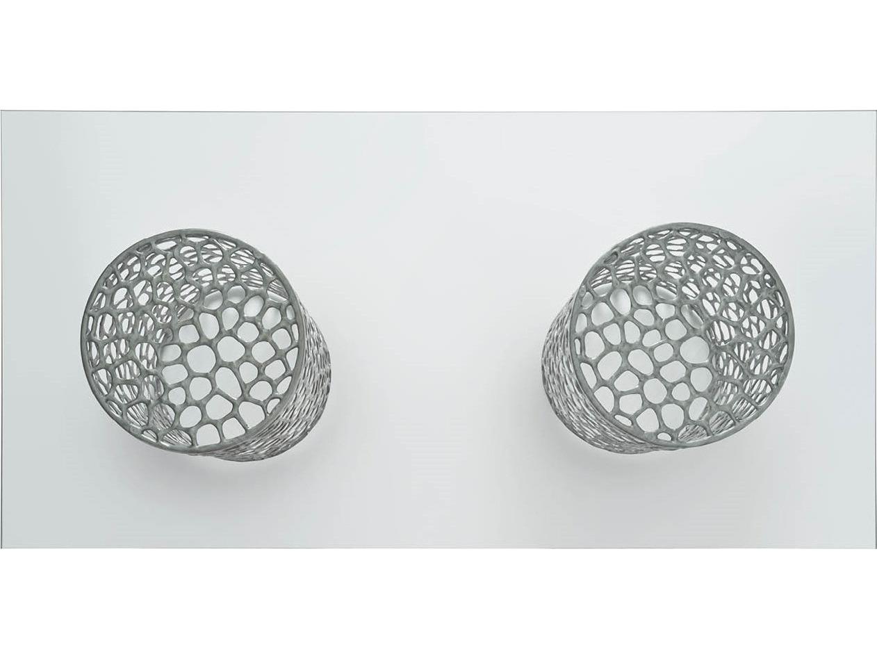 Coastal Living Home Oasis Rectangular Glass Antique Nickel Dining Table