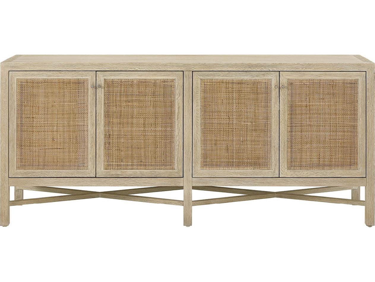 Coastal Living Home Oasis 76" Oak Wood Dockside Natural Tan Sideboard