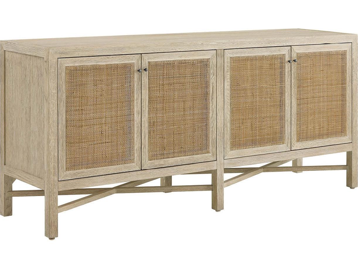 Coastal Living Home Oasis 76" Oak Wood Dockside Natural Tan Sideboard