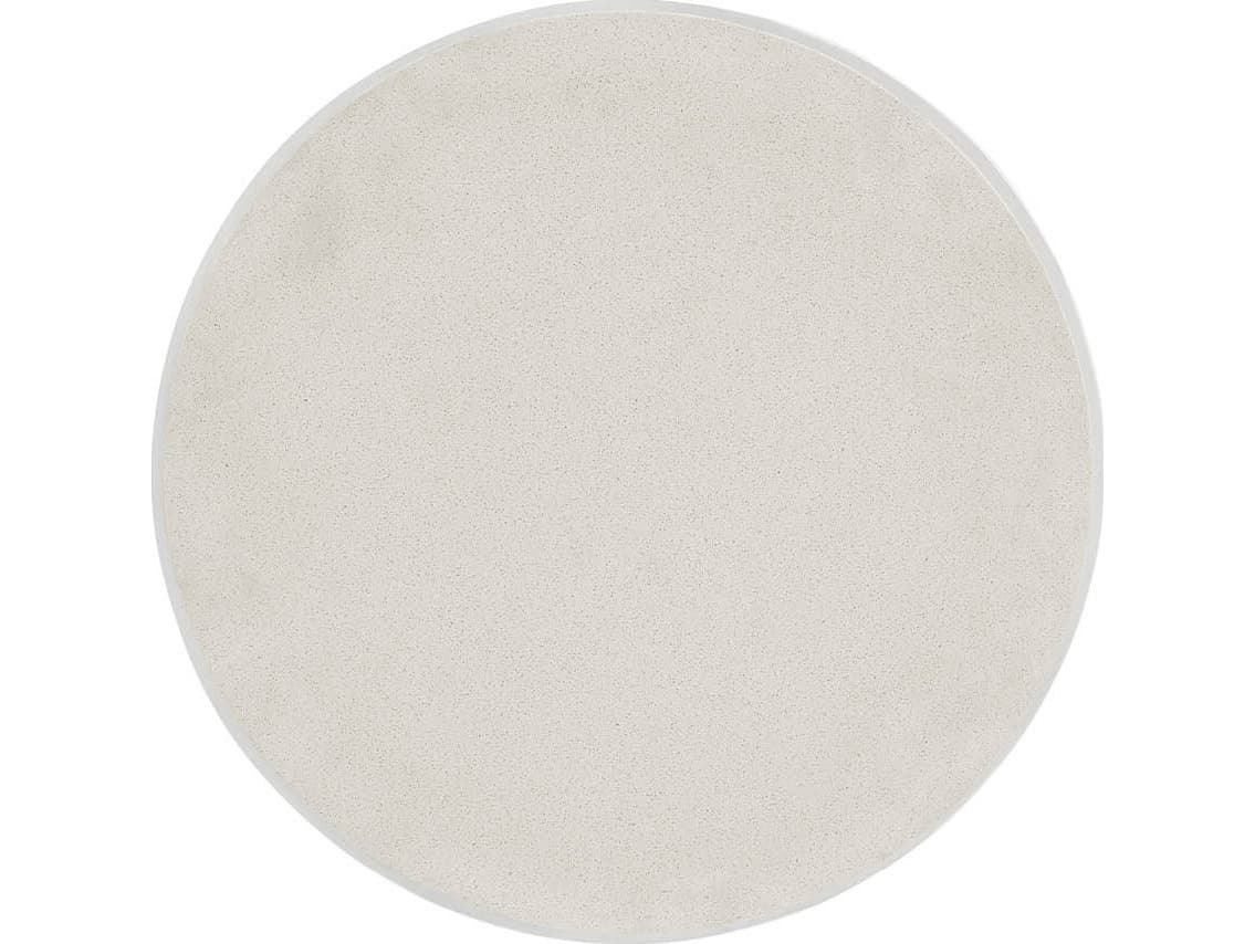 Coastal Living Home Oasis Round Stone White End Table