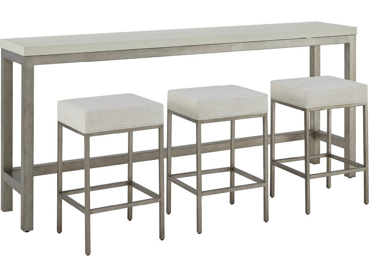 Coastal Living Home Oasis Console Table With Three Counter Stools Set