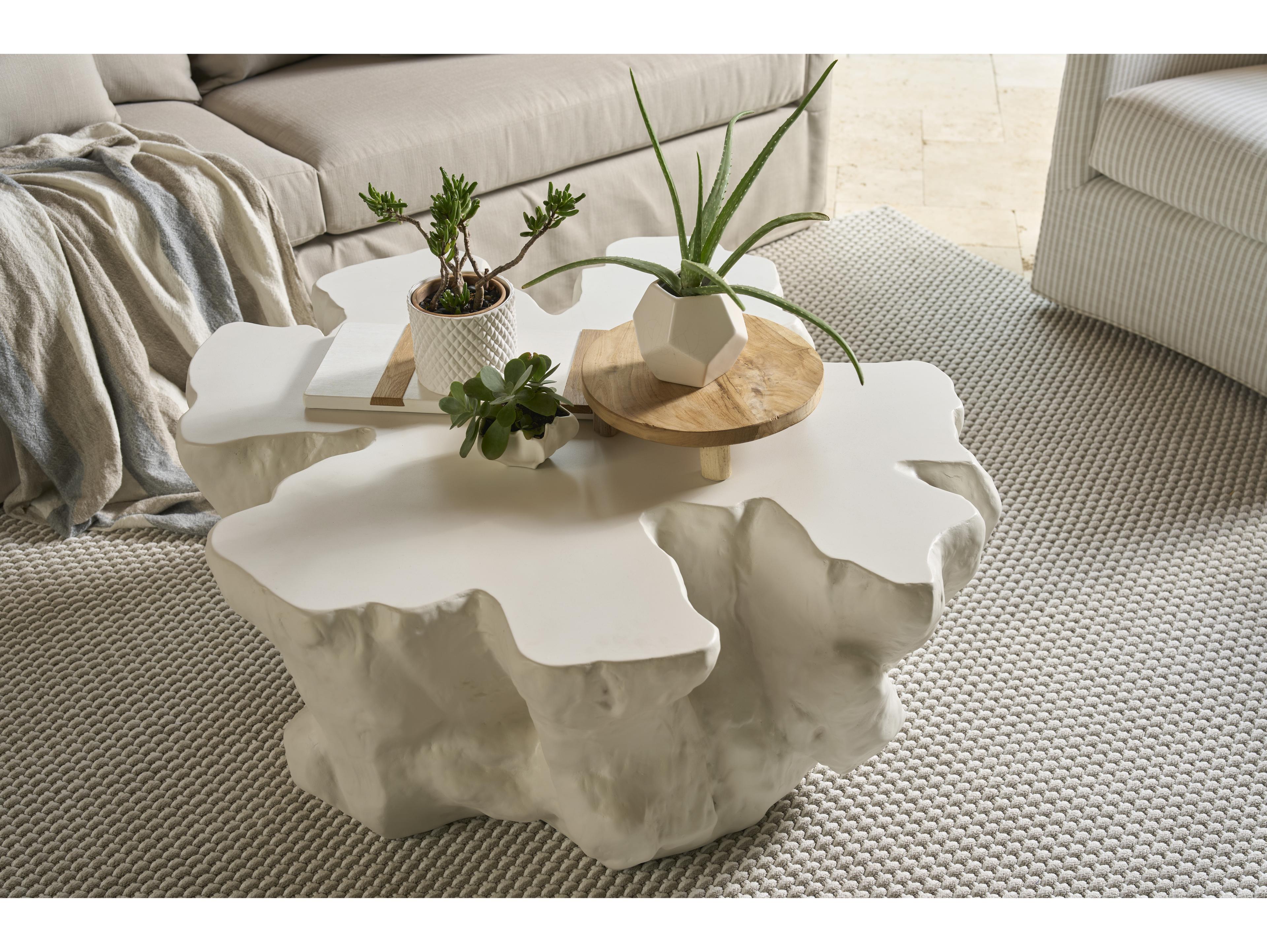 Coastal Living Home Oasis Concrete White Coffee Table