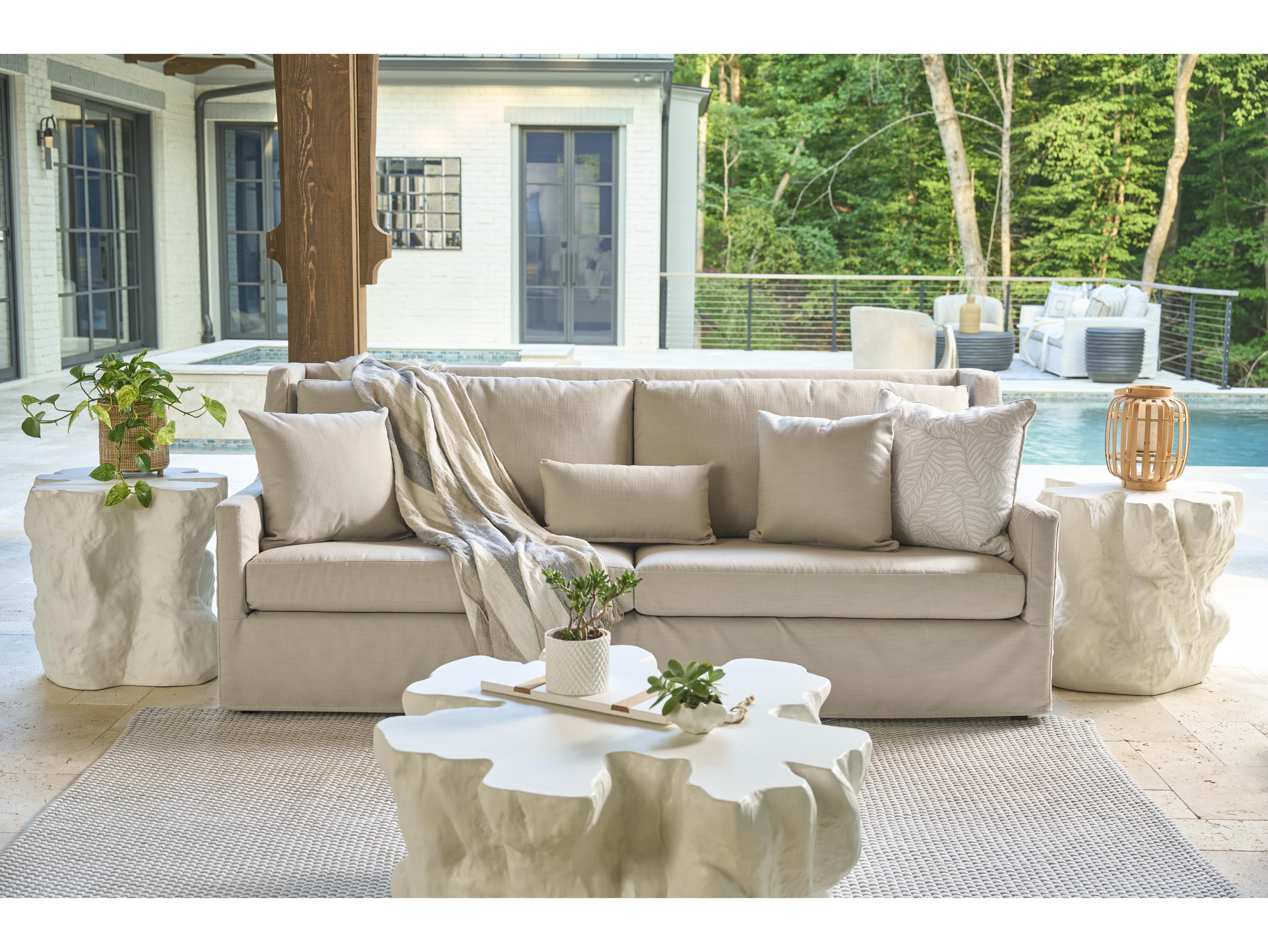 Coastal Living Home Oasis Concrete White Coffee Table