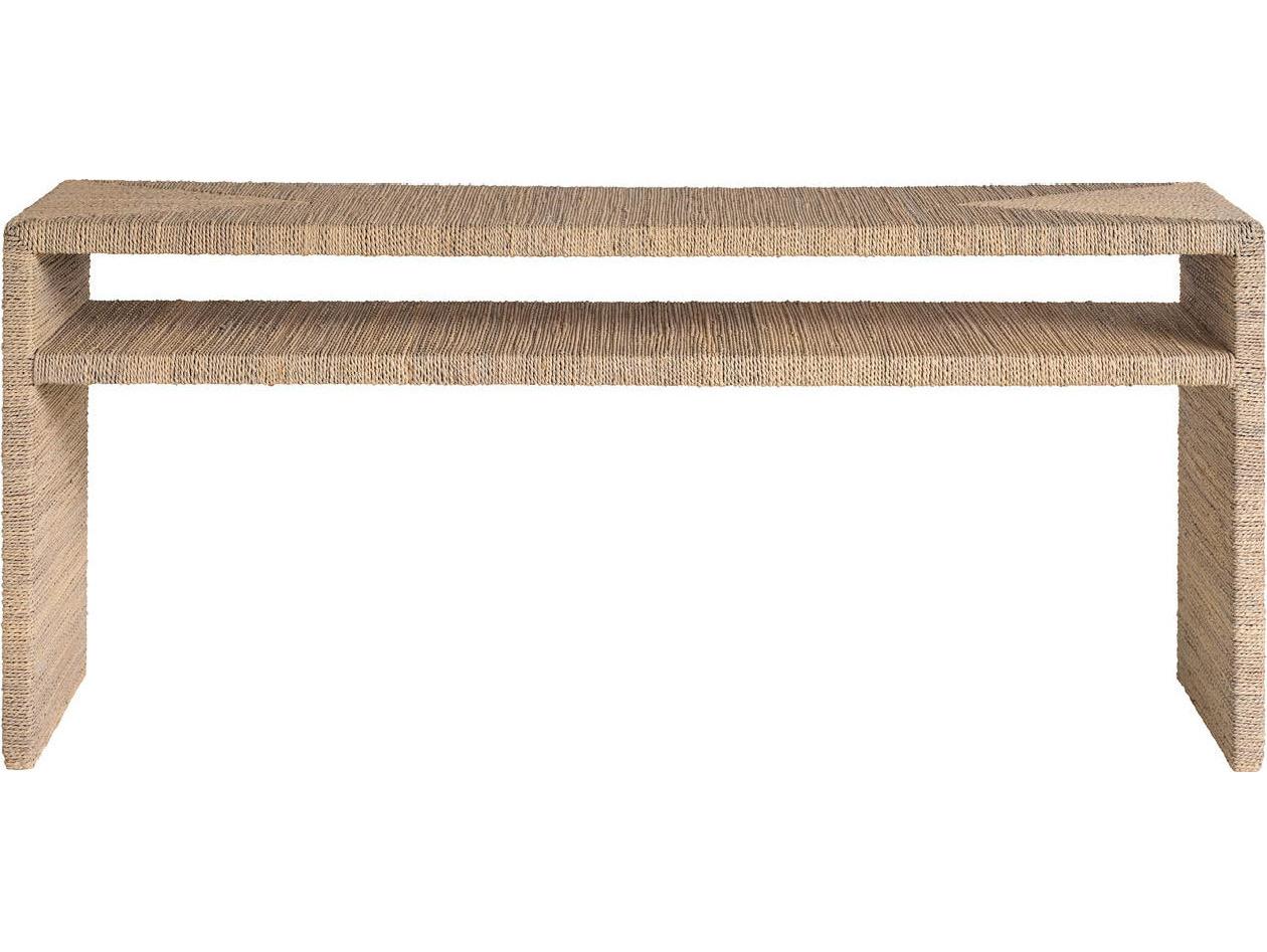 Coastal Living Home Oasis Rectangular Wicker Natural Tan Console Table