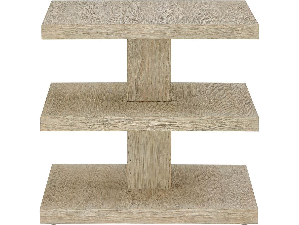 Coastal Living Home Oasis Square Wood Dockside Tan End Table