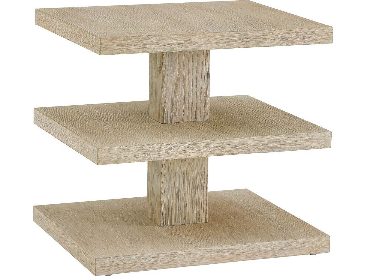 Coastal Living Home Oasis Square Wood Dockside Tan End Table