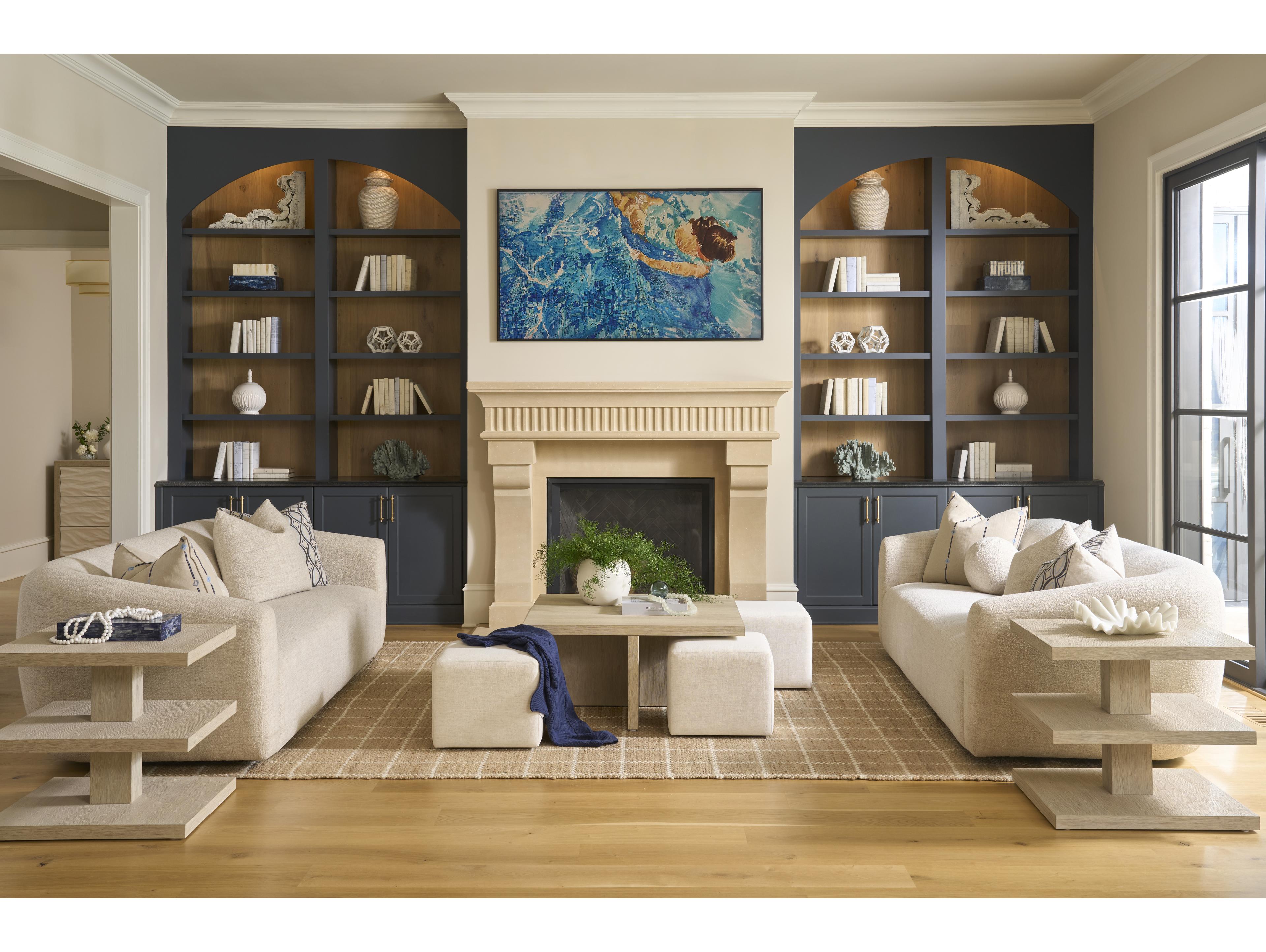 Coastal Living Home Oasis Square Wood Dockside Tan End Table