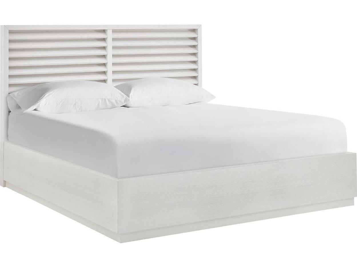 Coastal Living Home Oasis White Pine Wood King Panel Bed With Storage