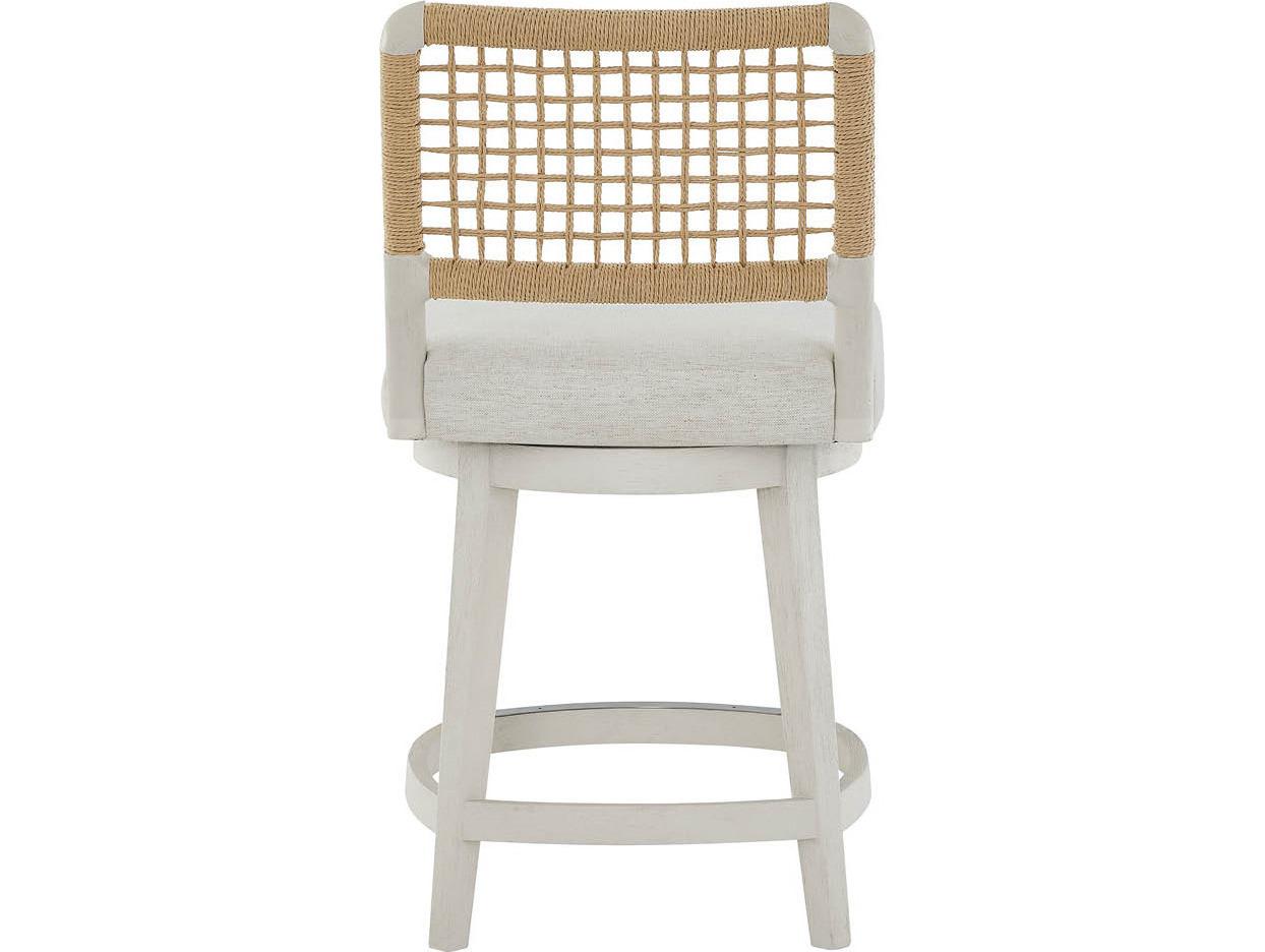 Coastal Living Home Oasis Shoreline White Upholstered Swivel Counter Stool