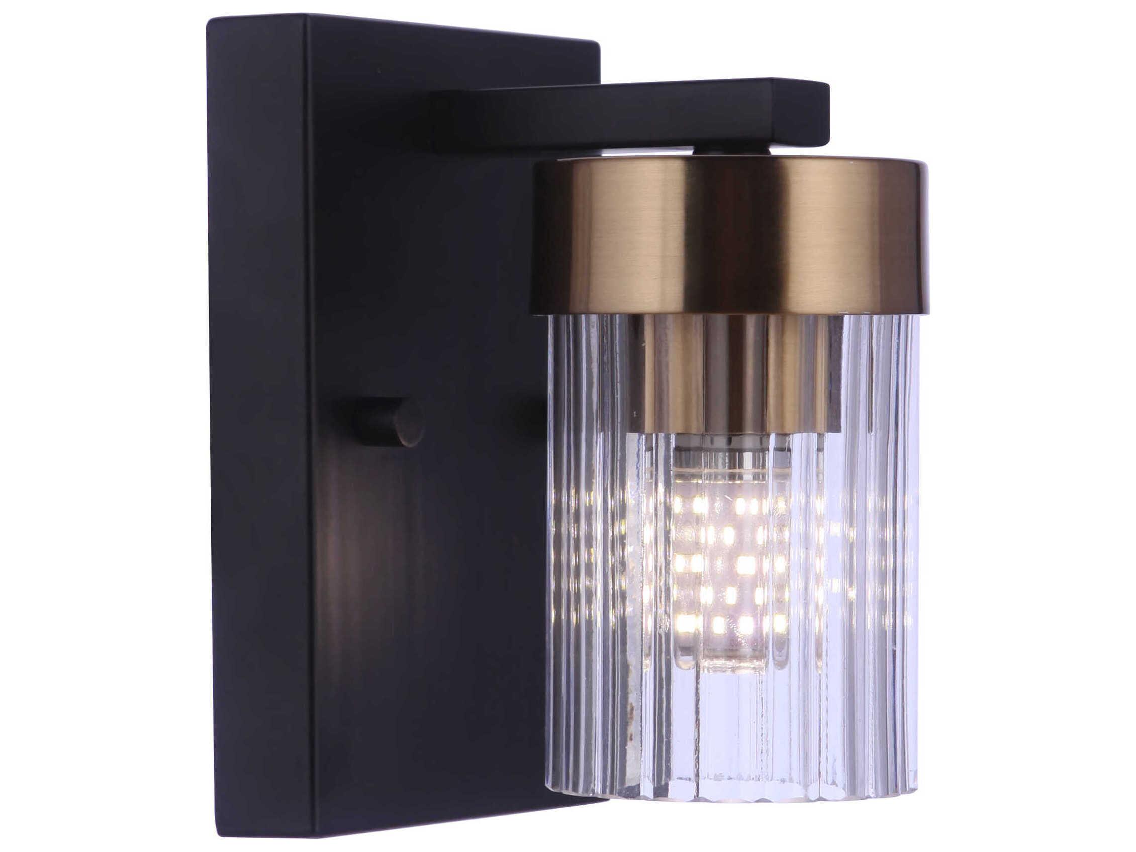 Craftmade Bond Street 1-Light Flat Black Satin Brass Wall Sconce