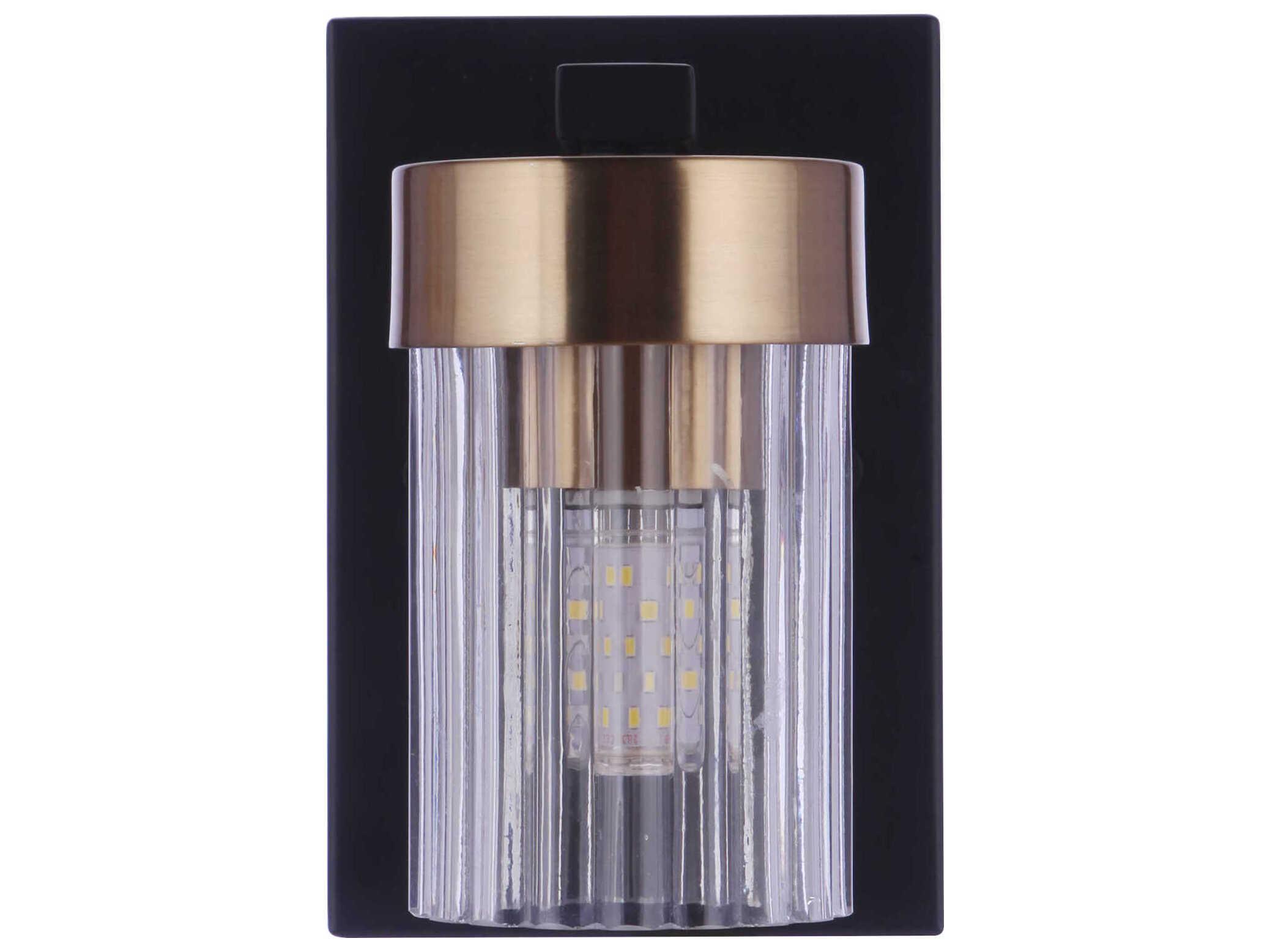 Craftmade Bond Street 1-Light Flat Black Satin Brass Wall Sconce