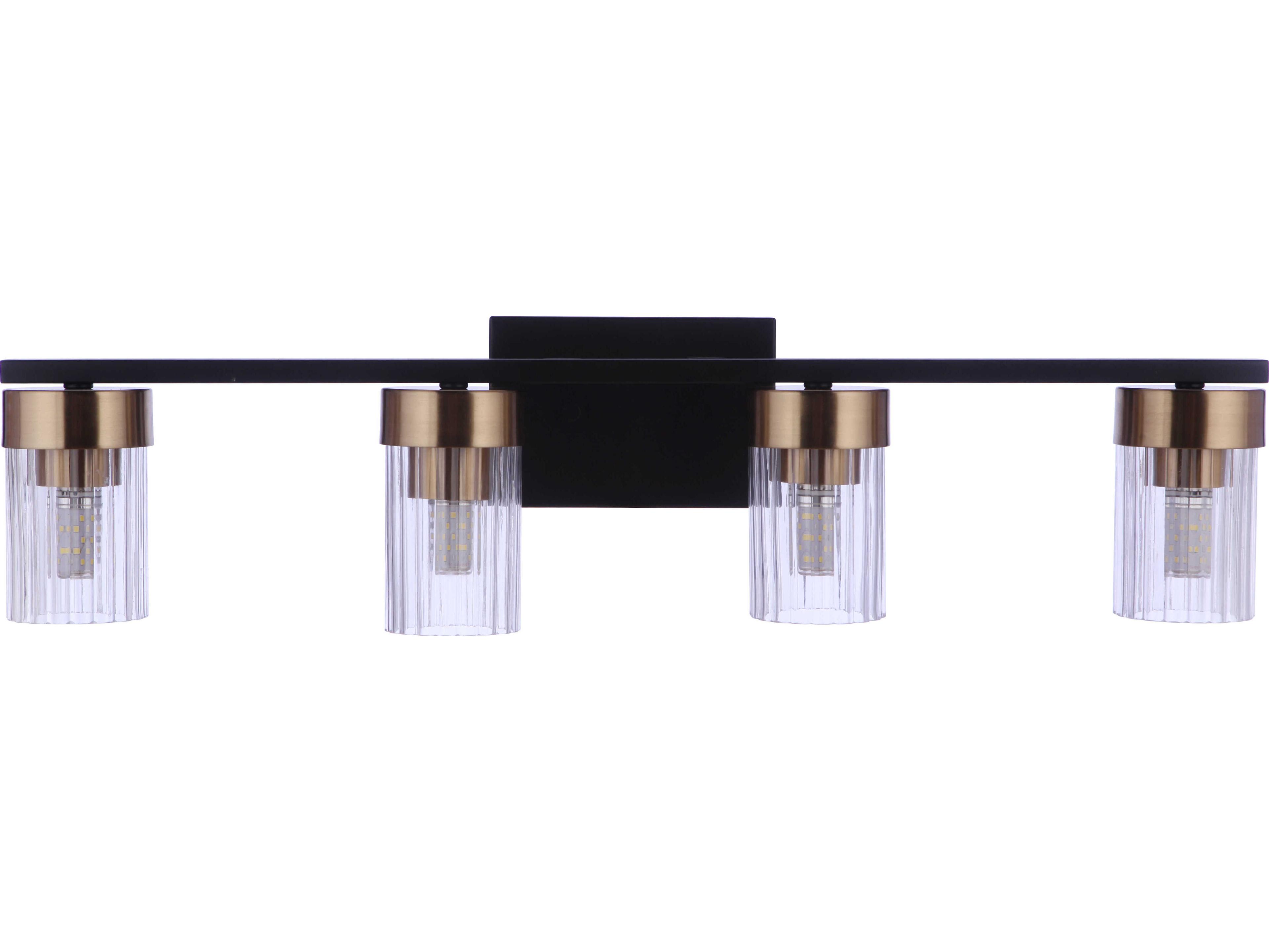 Craftmade Bond Street 4-Light Flat Black Satin Brass Vanity Light