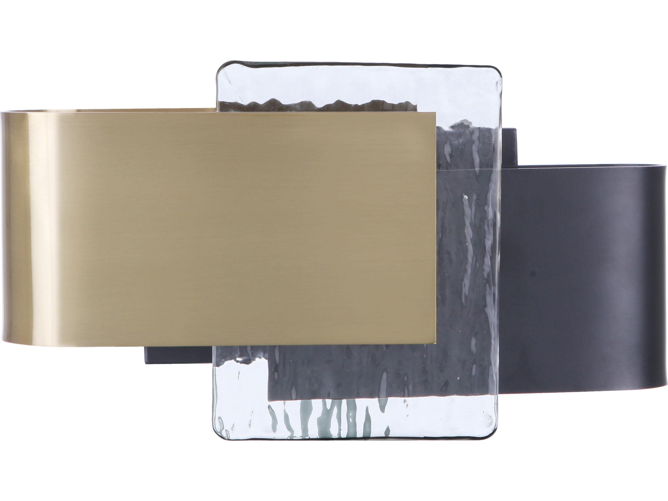Craftmade Harmony Flat Black Satin Brass Glass LED Wall Sconce