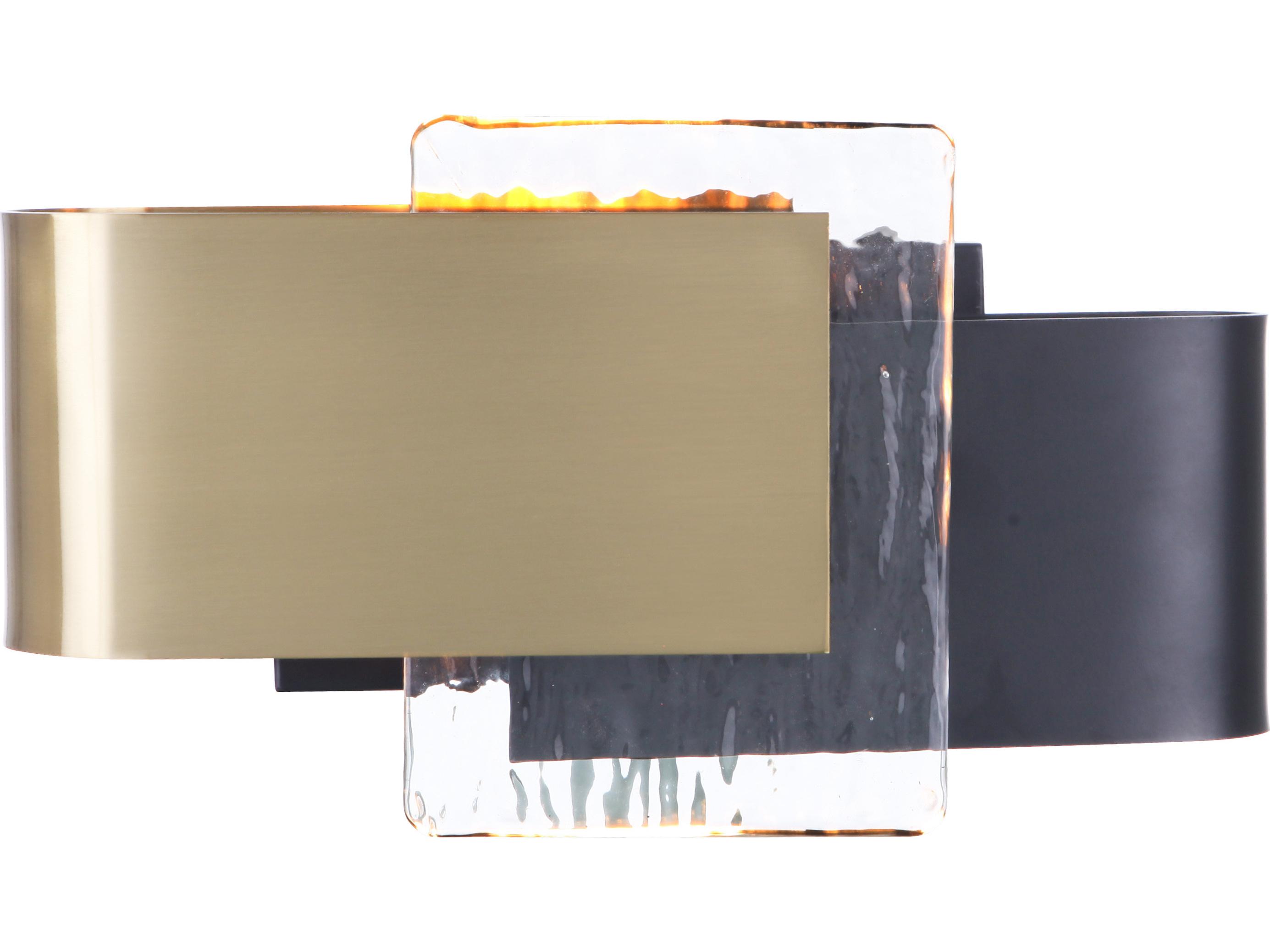 Craftmade Harmony Flat Black Satin Brass Glass LED Wall Sconce