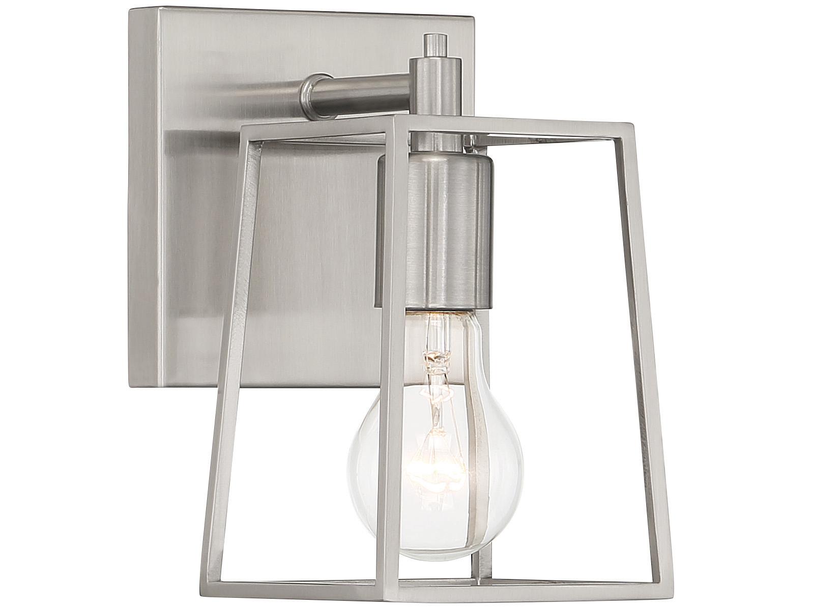 Craftmade Dunn 1-Light Brushed Polished Nickel Glass Vanity Light