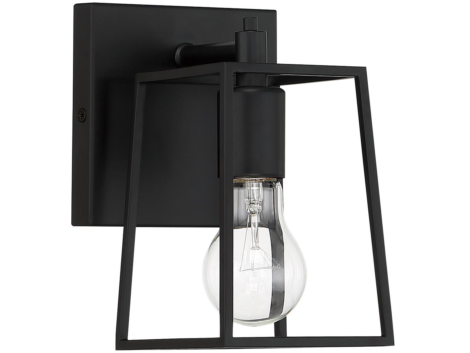 Craftmade Dunn 1-Light Flat Black Glass Vanity Light