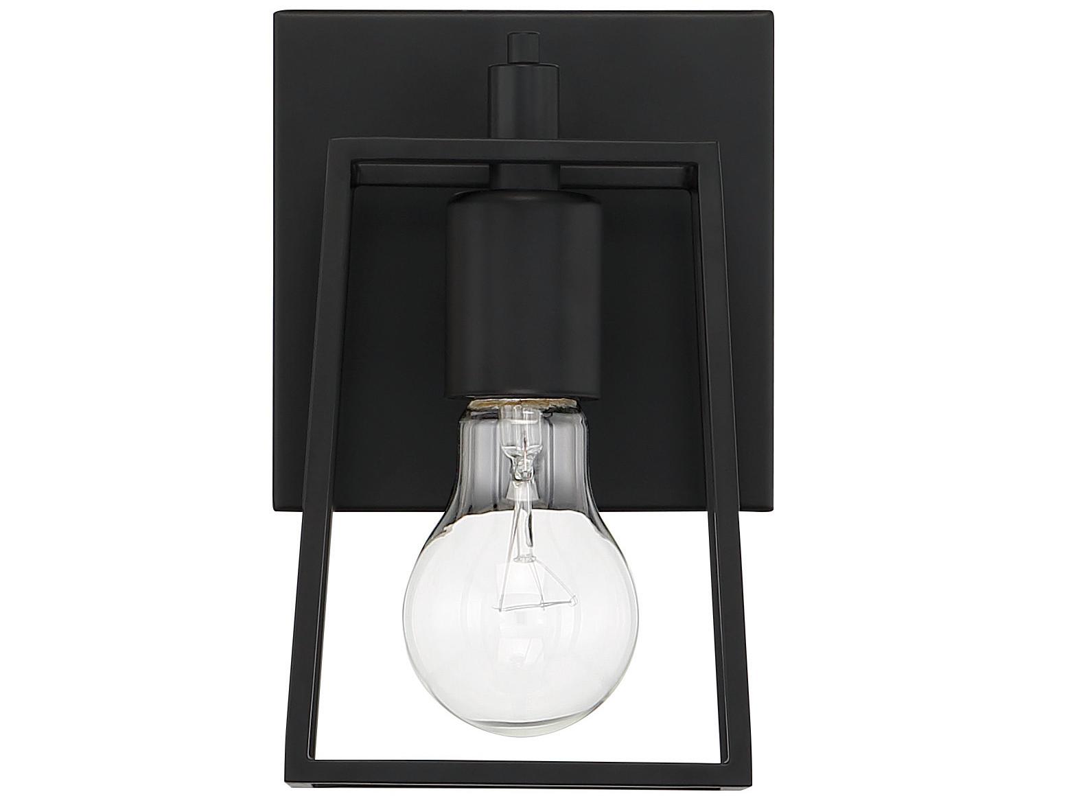 Craftmade Dunn 1-Light Flat Black Glass Vanity Light