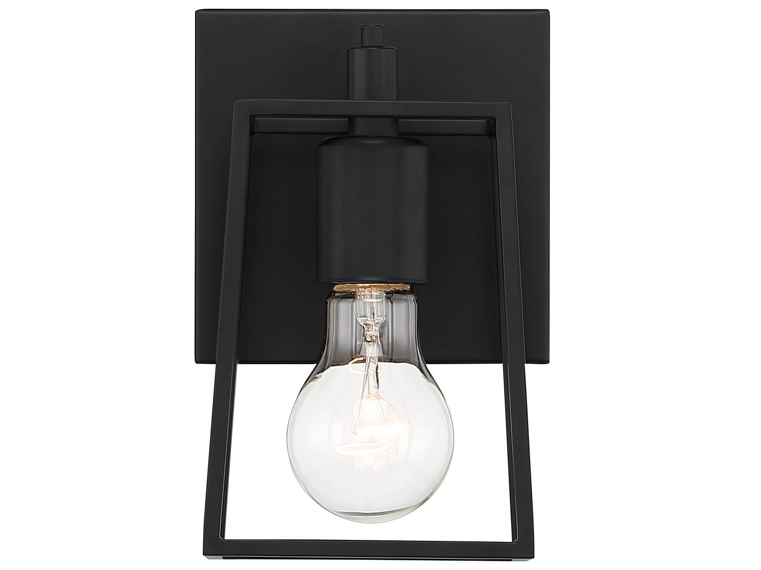 Craftmade Dunn 1-Light Flat Black Glass Vanity Light