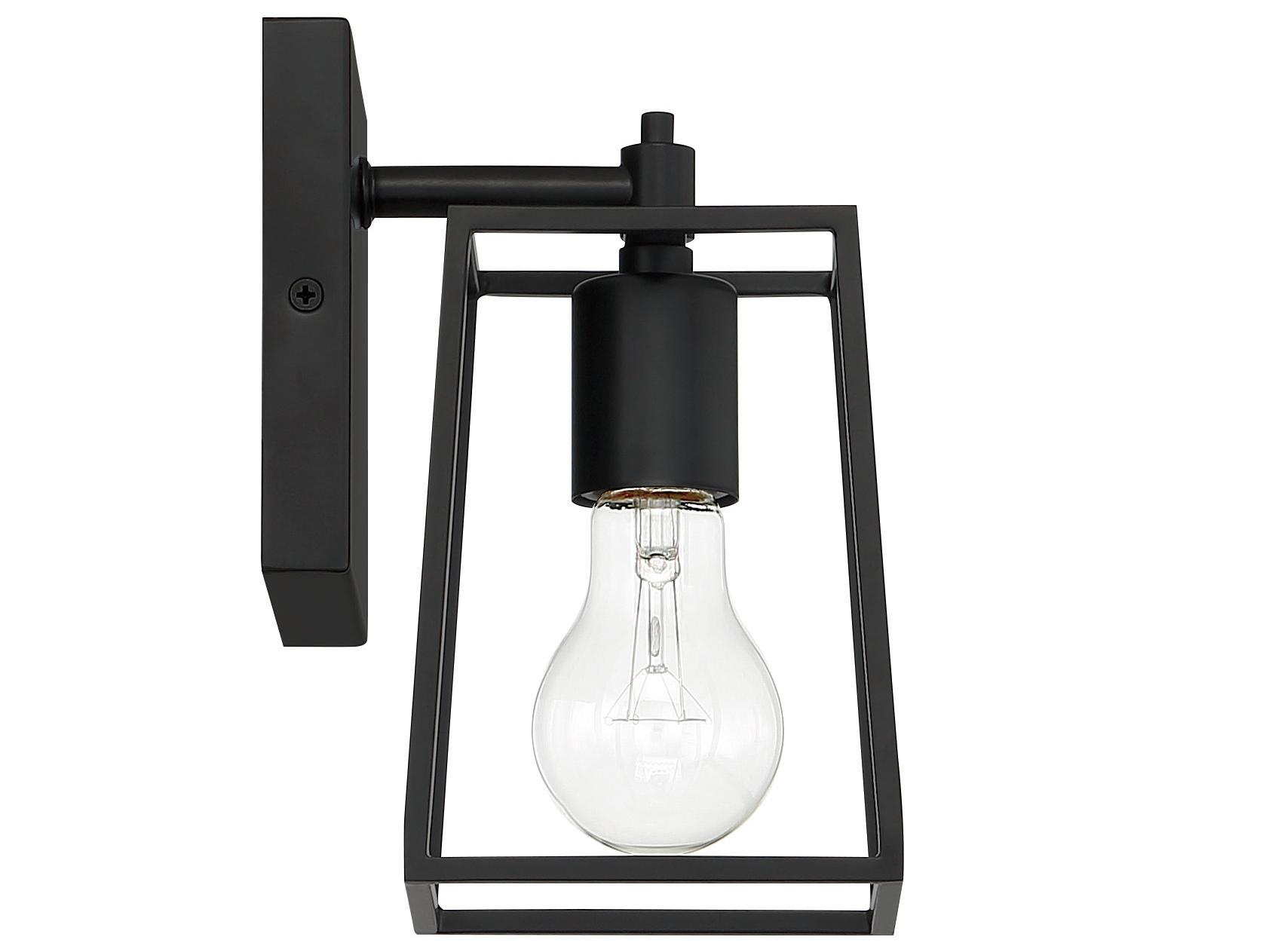 Craftmade Dunn 1-Light Flat Black Glass Vanity Light