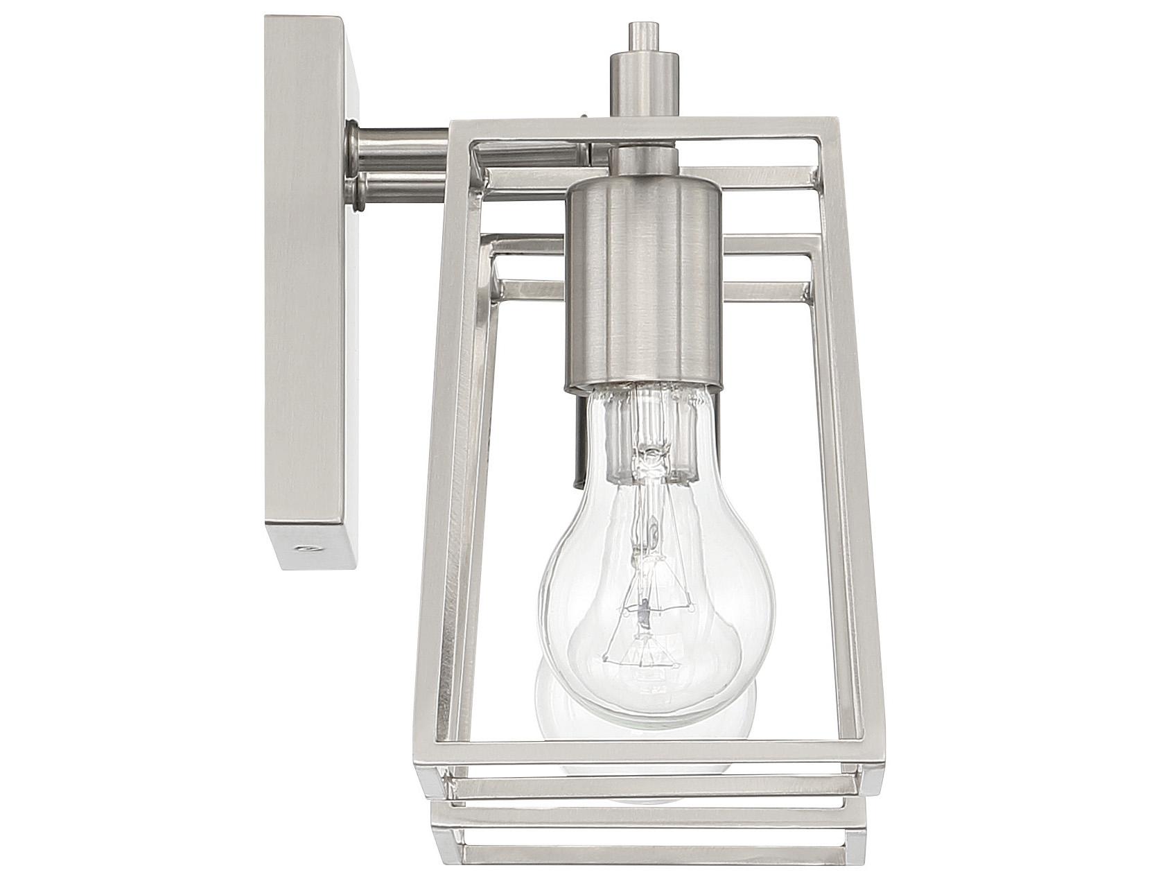 Craftmade Dunn 2-Light Brushed Polished Nickel Glass Vanity Light