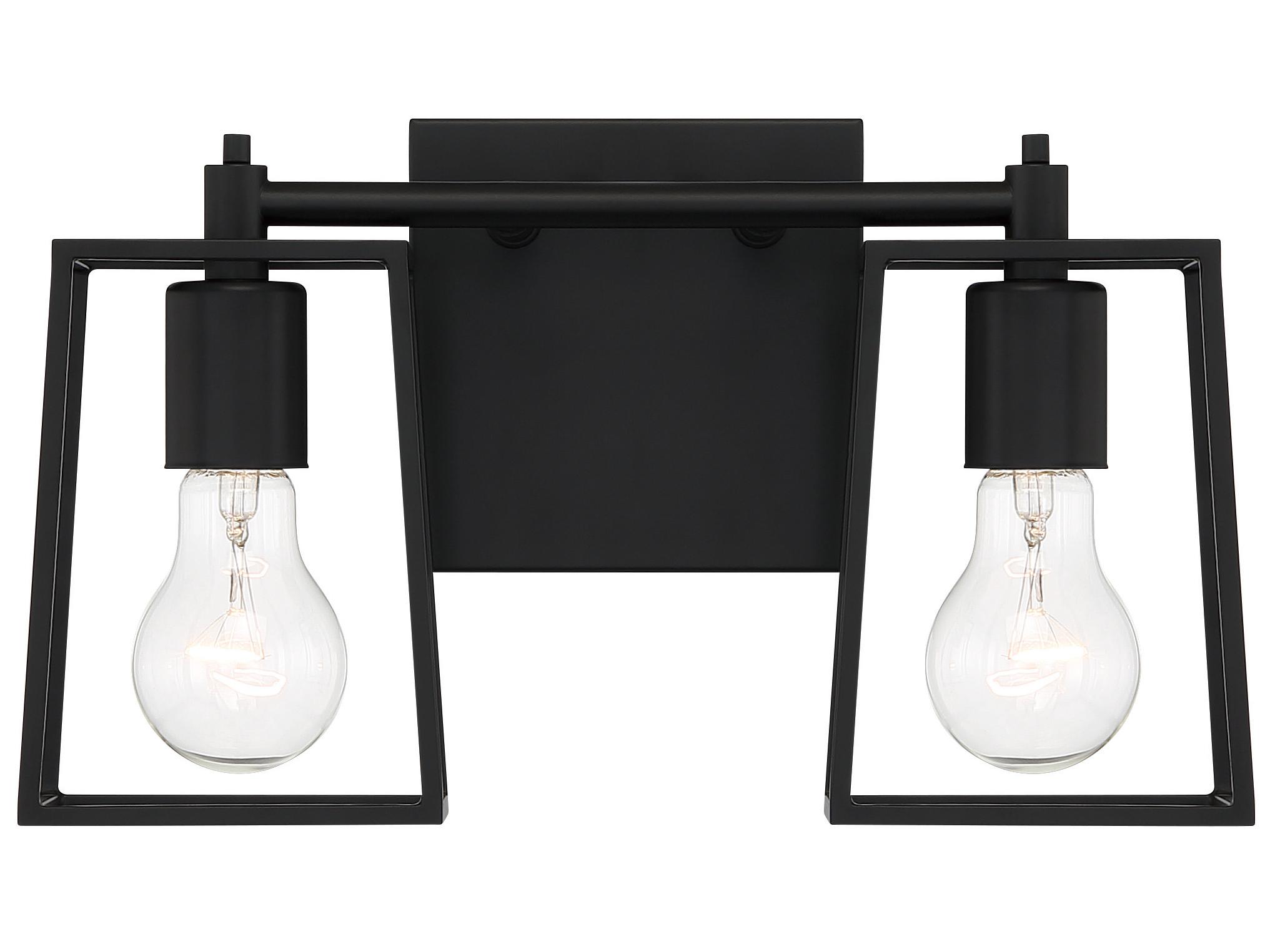 Craftmade Dunn 2-Light Flat Black Glass Vanity Light