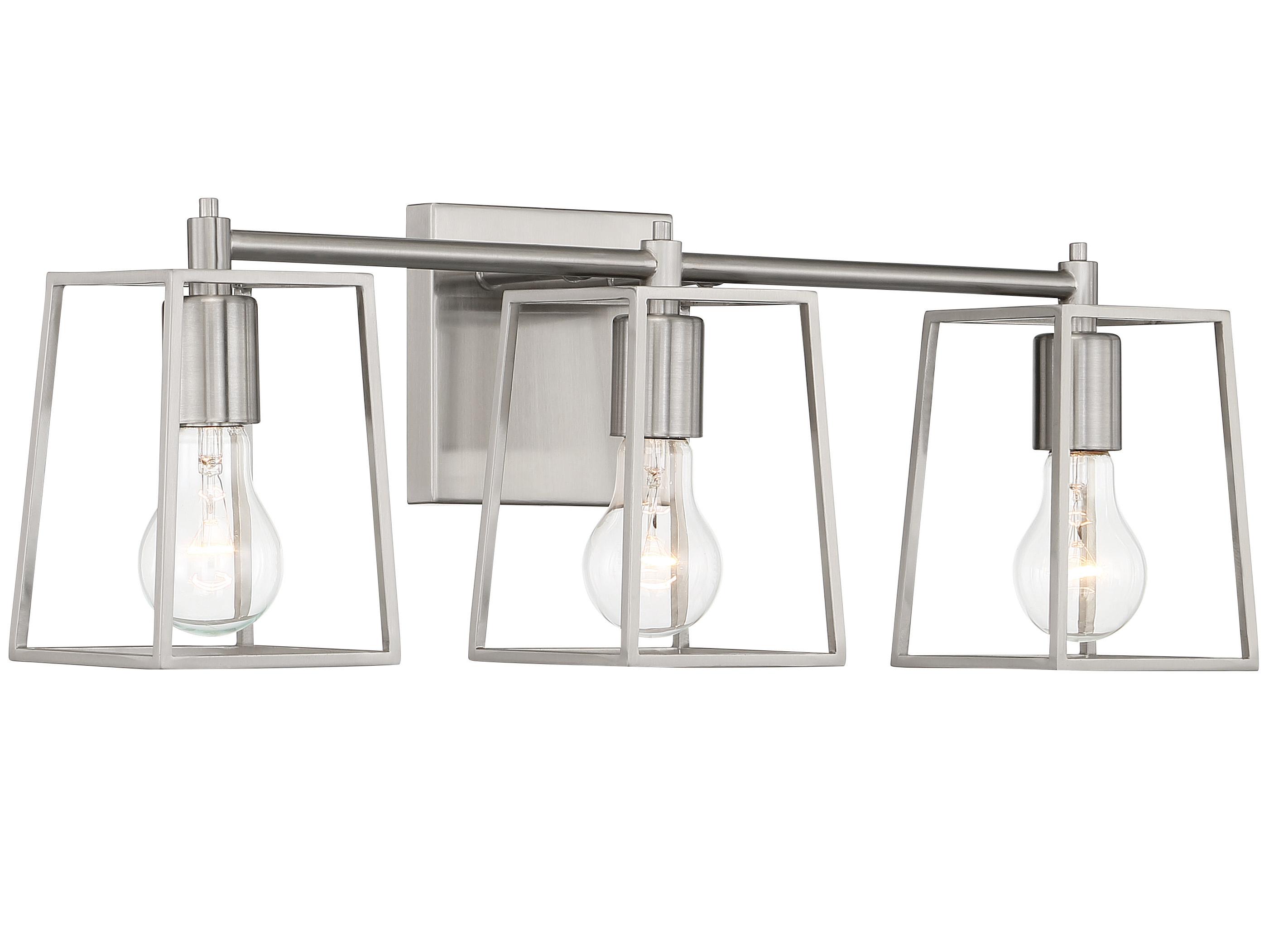Craftmade Dunn 3-Light Brushed Polished Nickel Glass Vanity Light