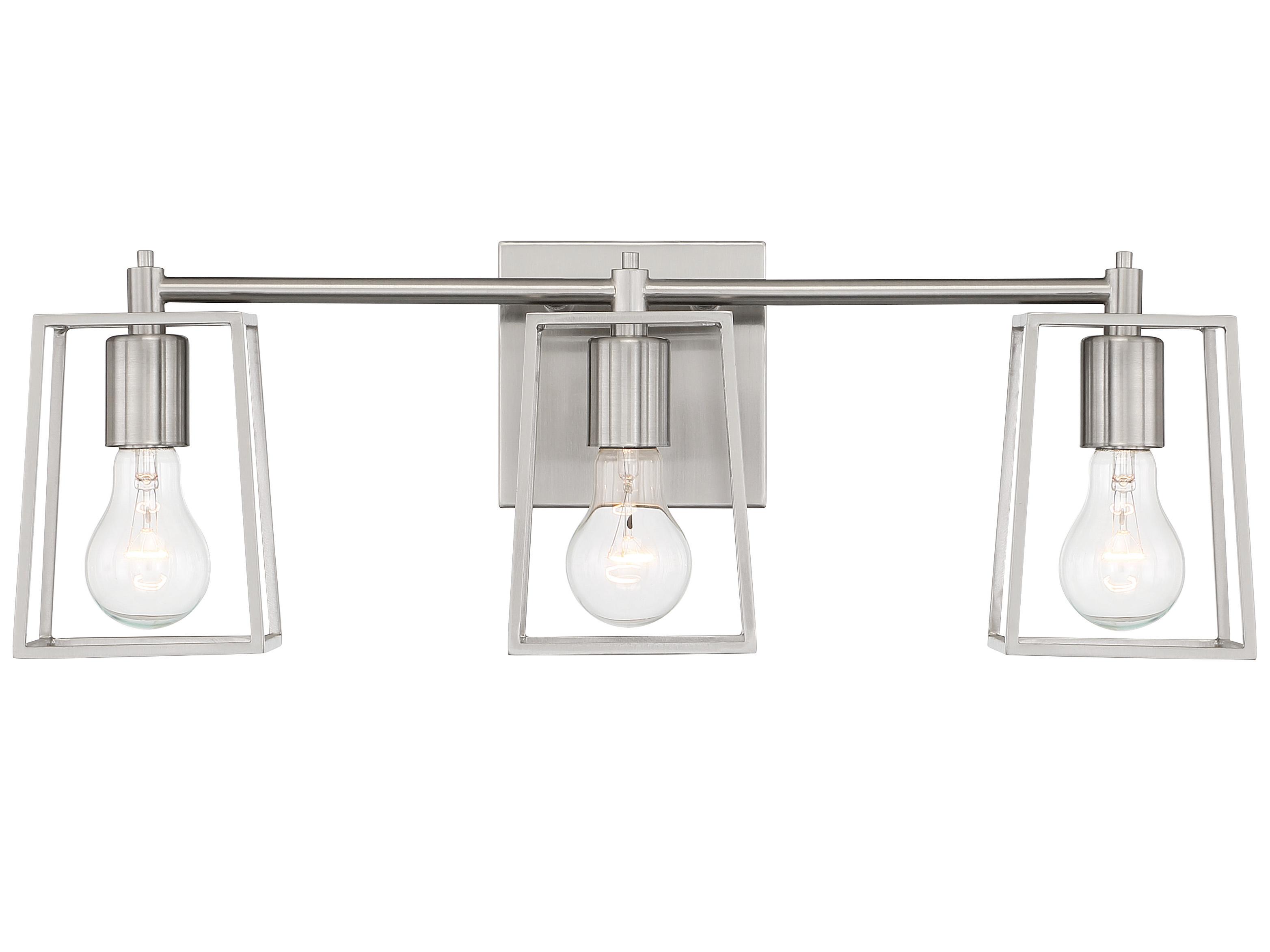 Craftmade Dunn 3-Light Brushed Polished Nickel Glass Vanity Light