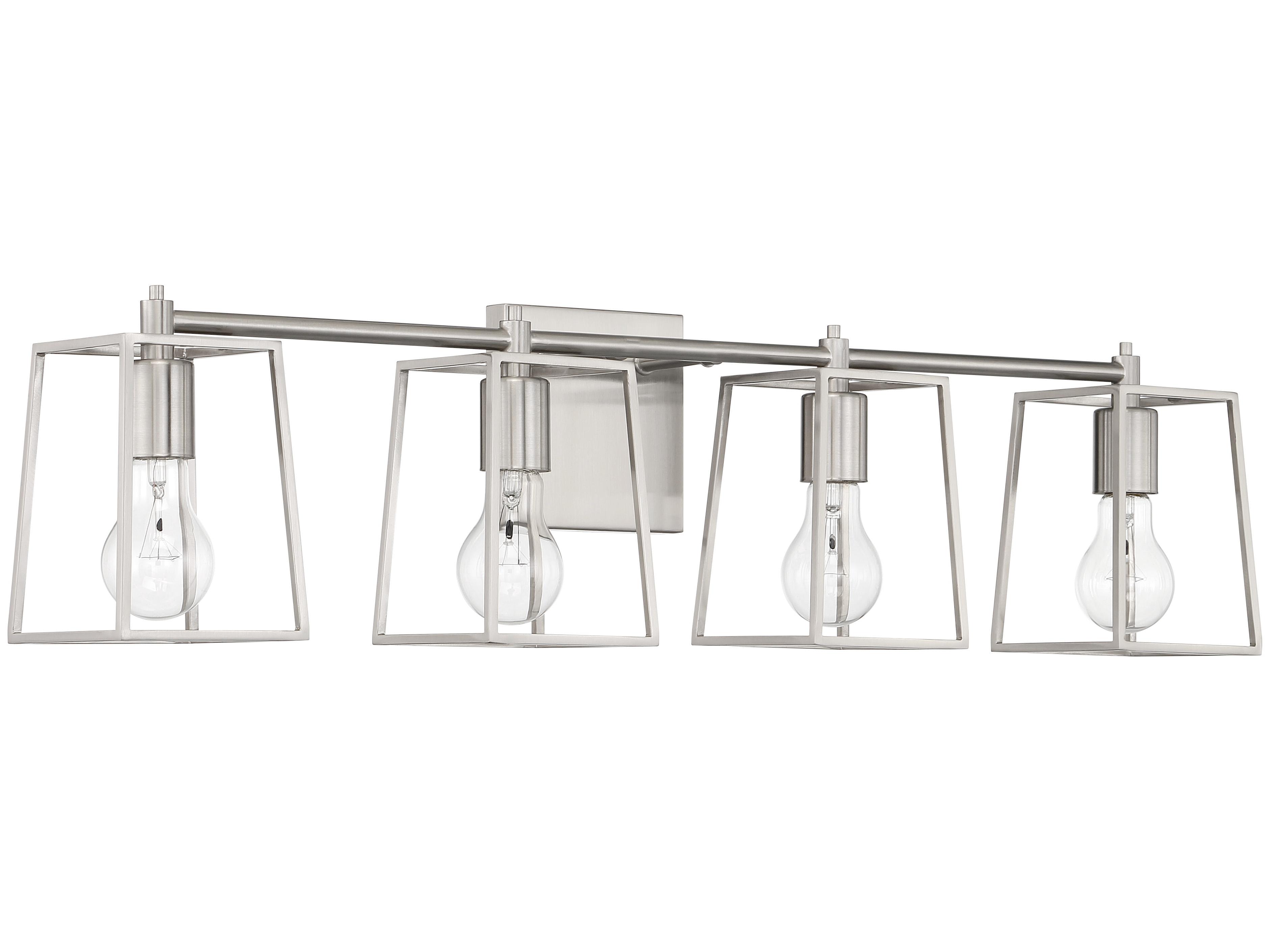 Craftmade Dunn 4-Light Brushed Polished Nickel Glass Vanity Light