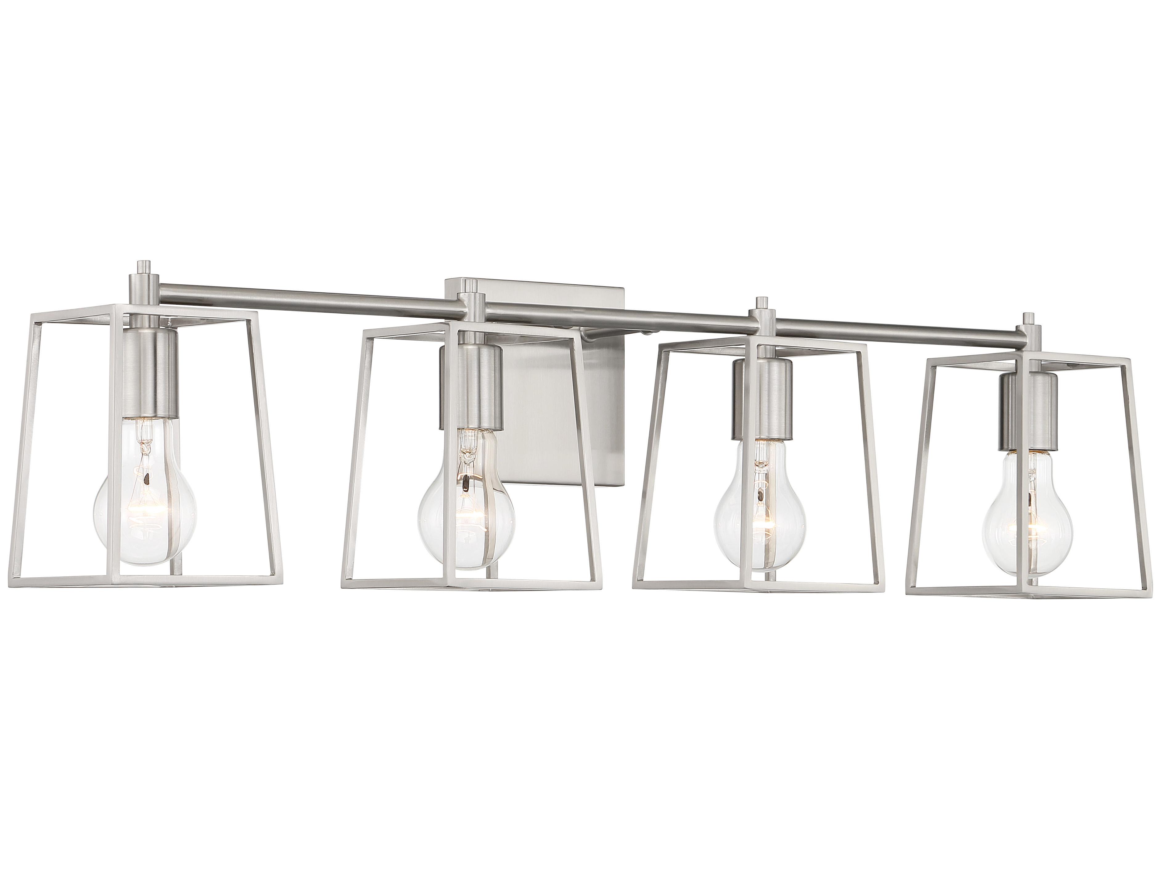 Craftmade Dunn 4-Light Brushed Polished Nickel Glass Vanity Light