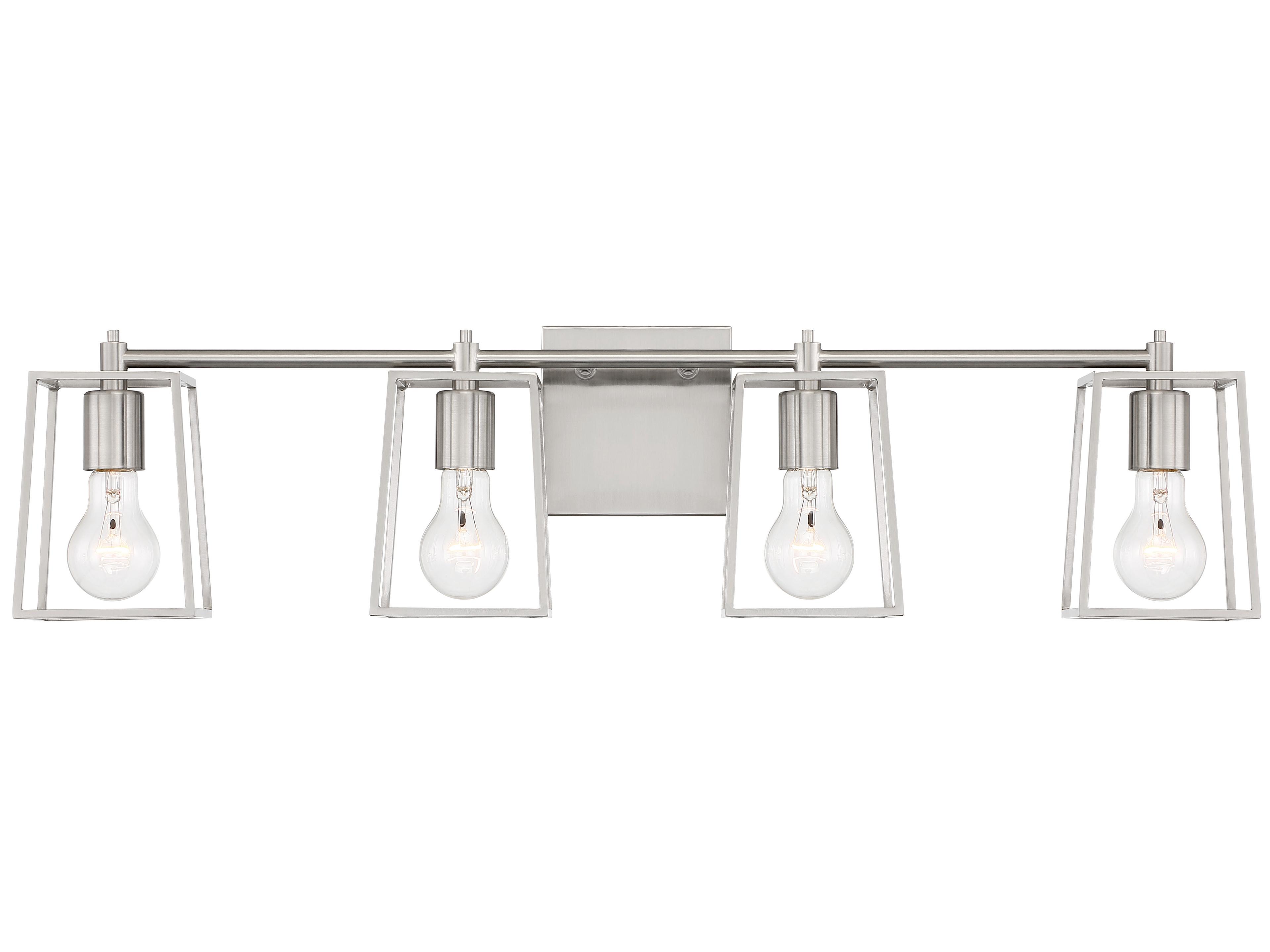 Craftmade Dunn 4-Light Brushed Polished Nickel Glass Vanity Light