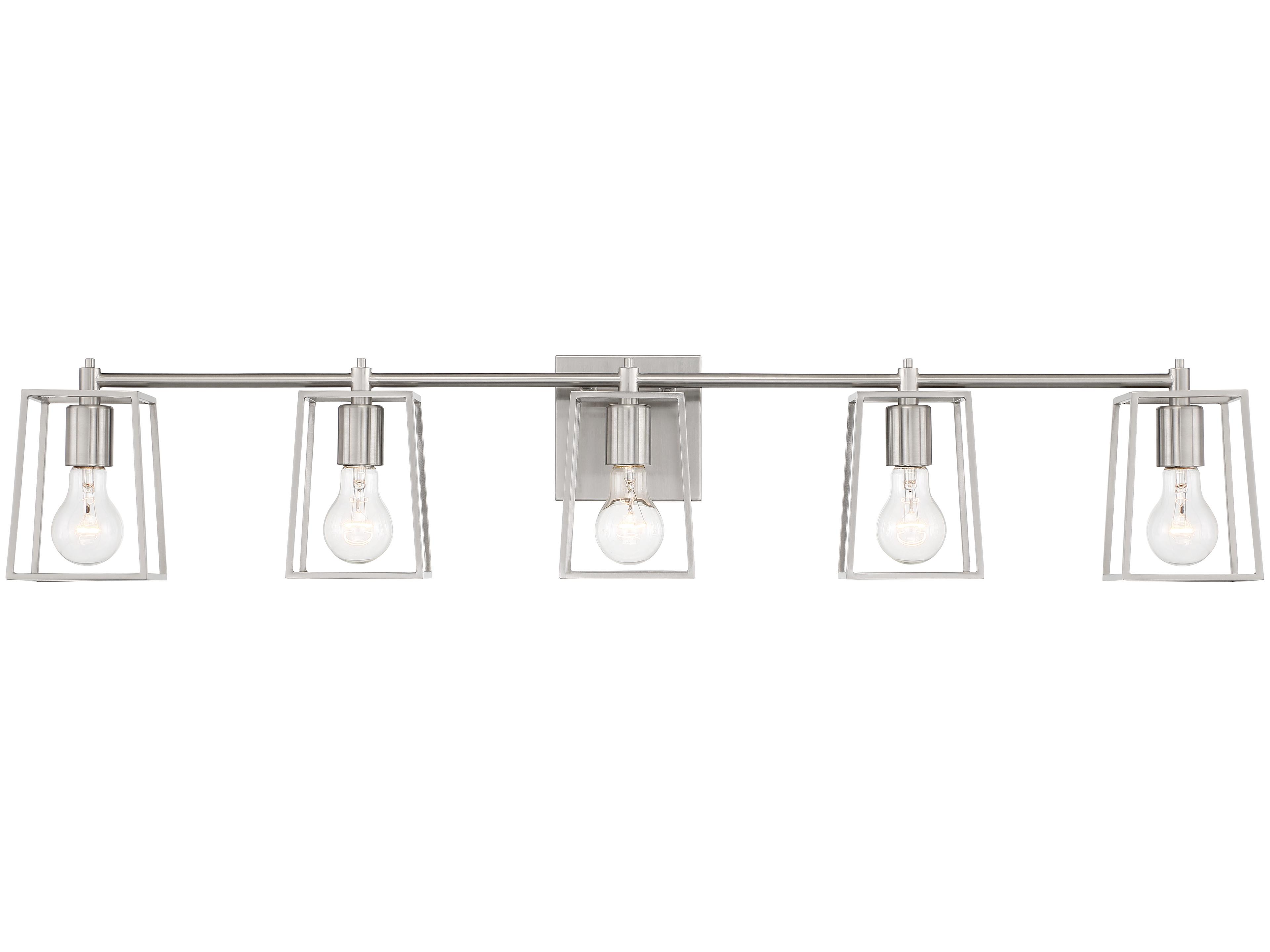Craftmade Dunn 5-Light Brushed Polished Nickel Glass Vanity Light