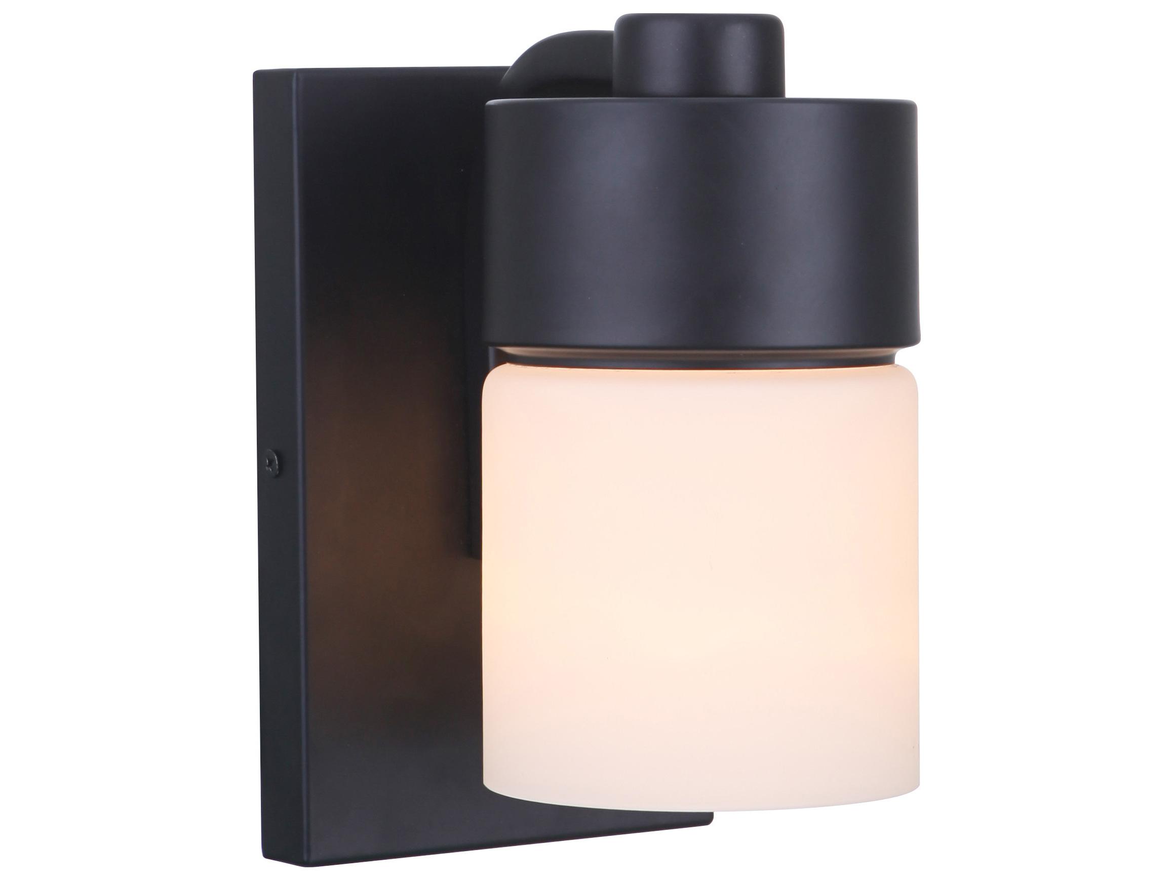Craftmade District 1-Light Flat Black Glass Vanity Light