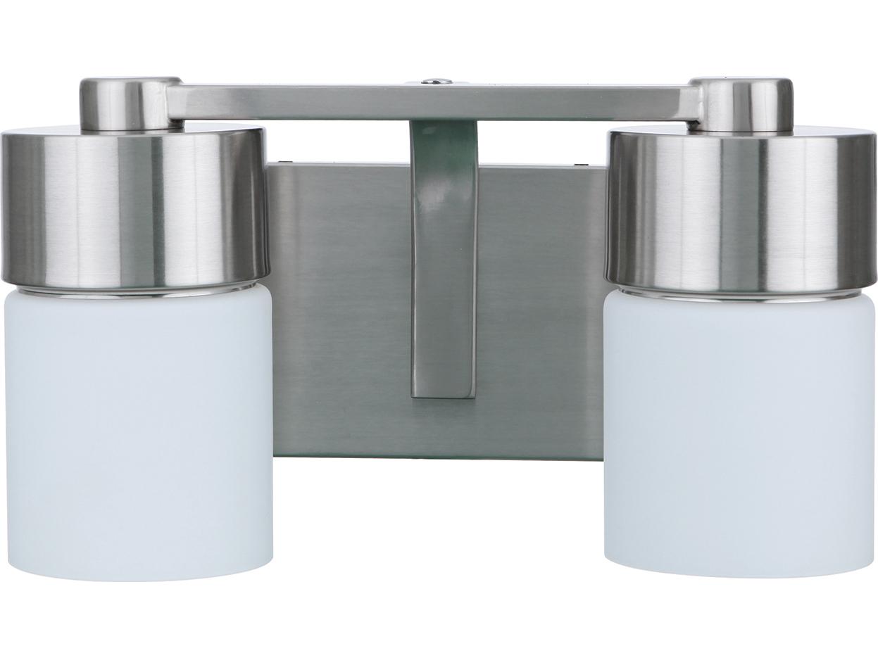 Craftmade District 2-Light Brushed Polished Nickel Glass Vanity Light