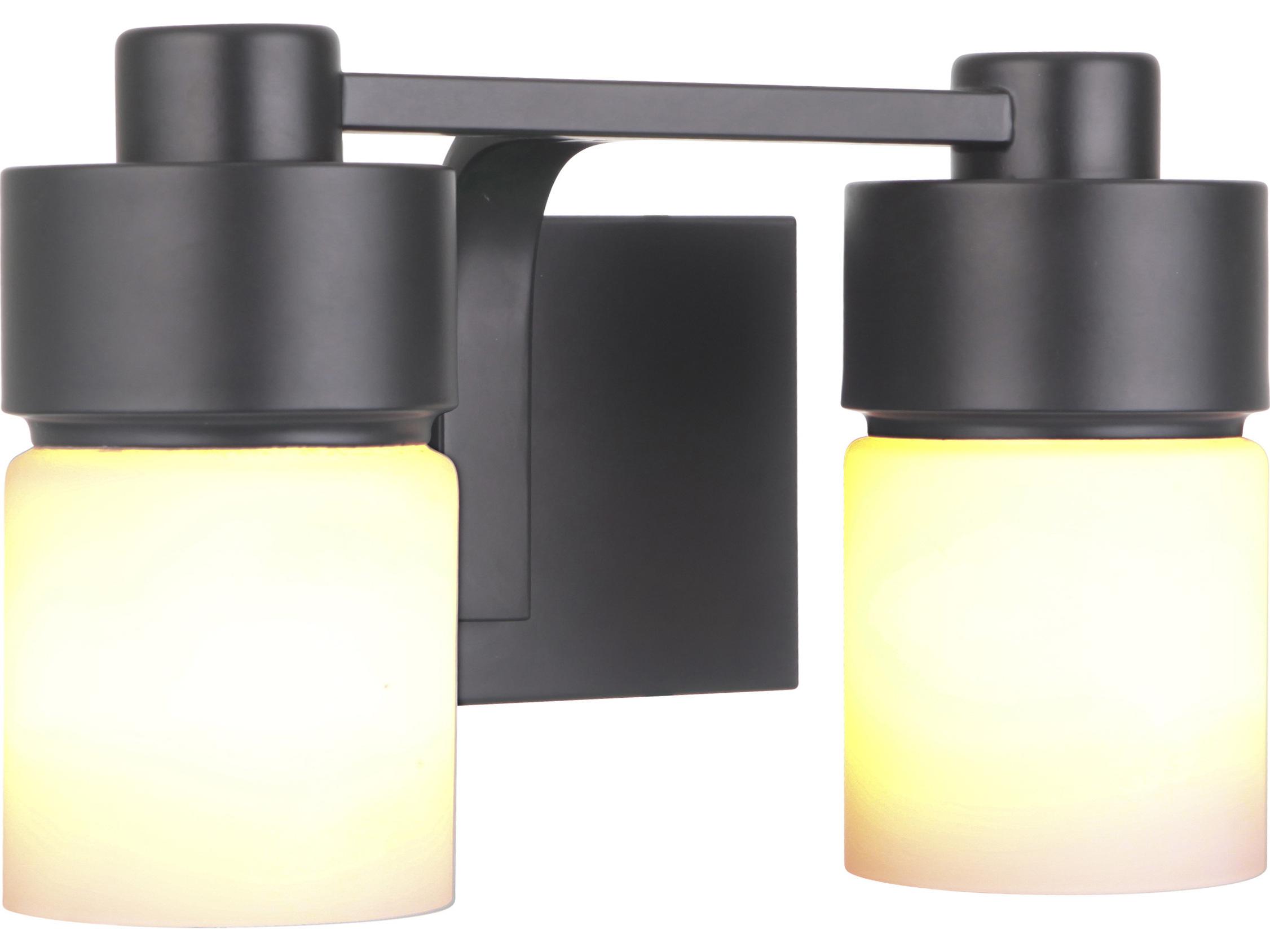 Craftmade District 2-Light Flat Black Glass Vanity Light