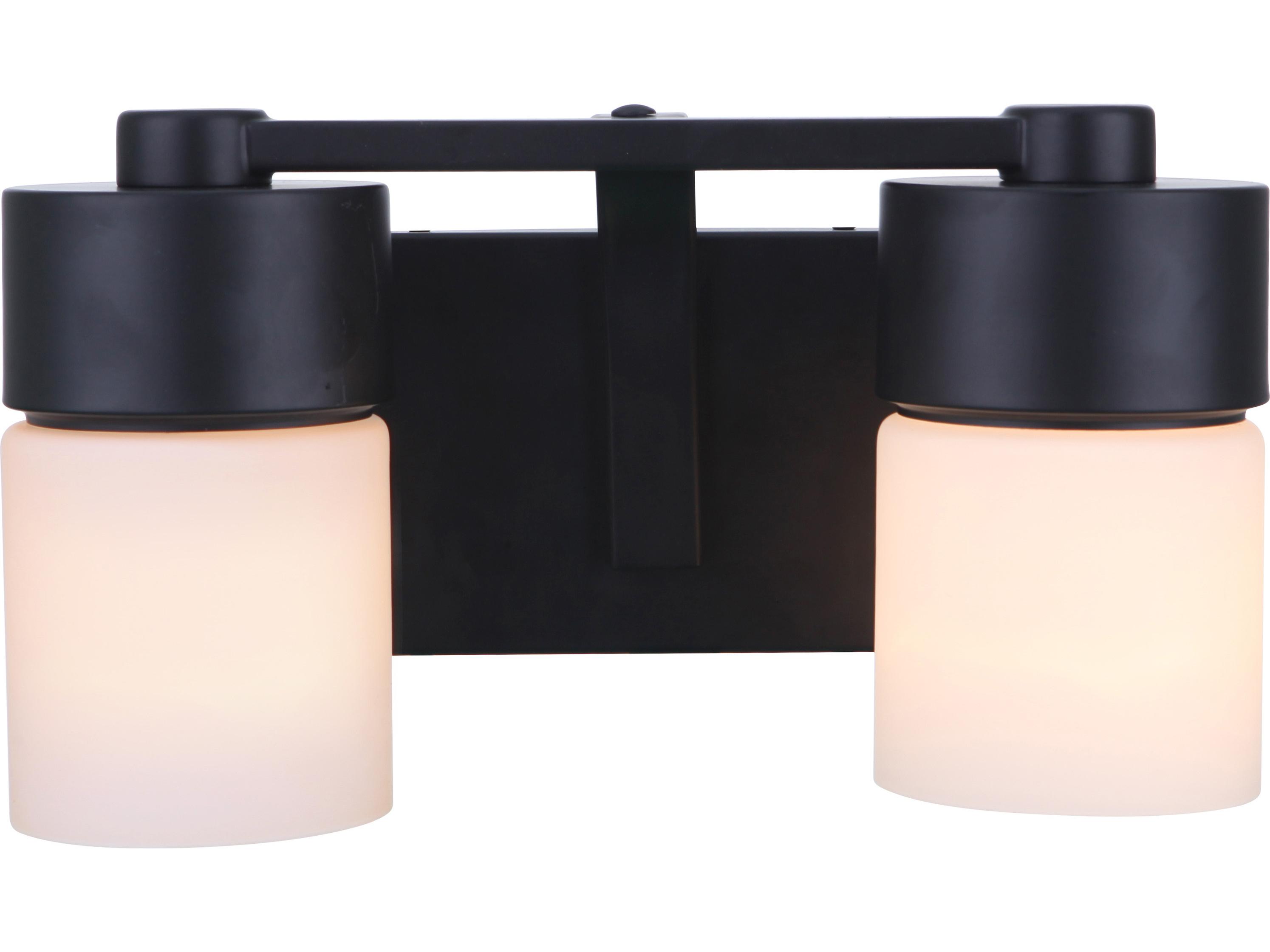 Craftmade District 2-Light Flat Black Glass Vanity Light