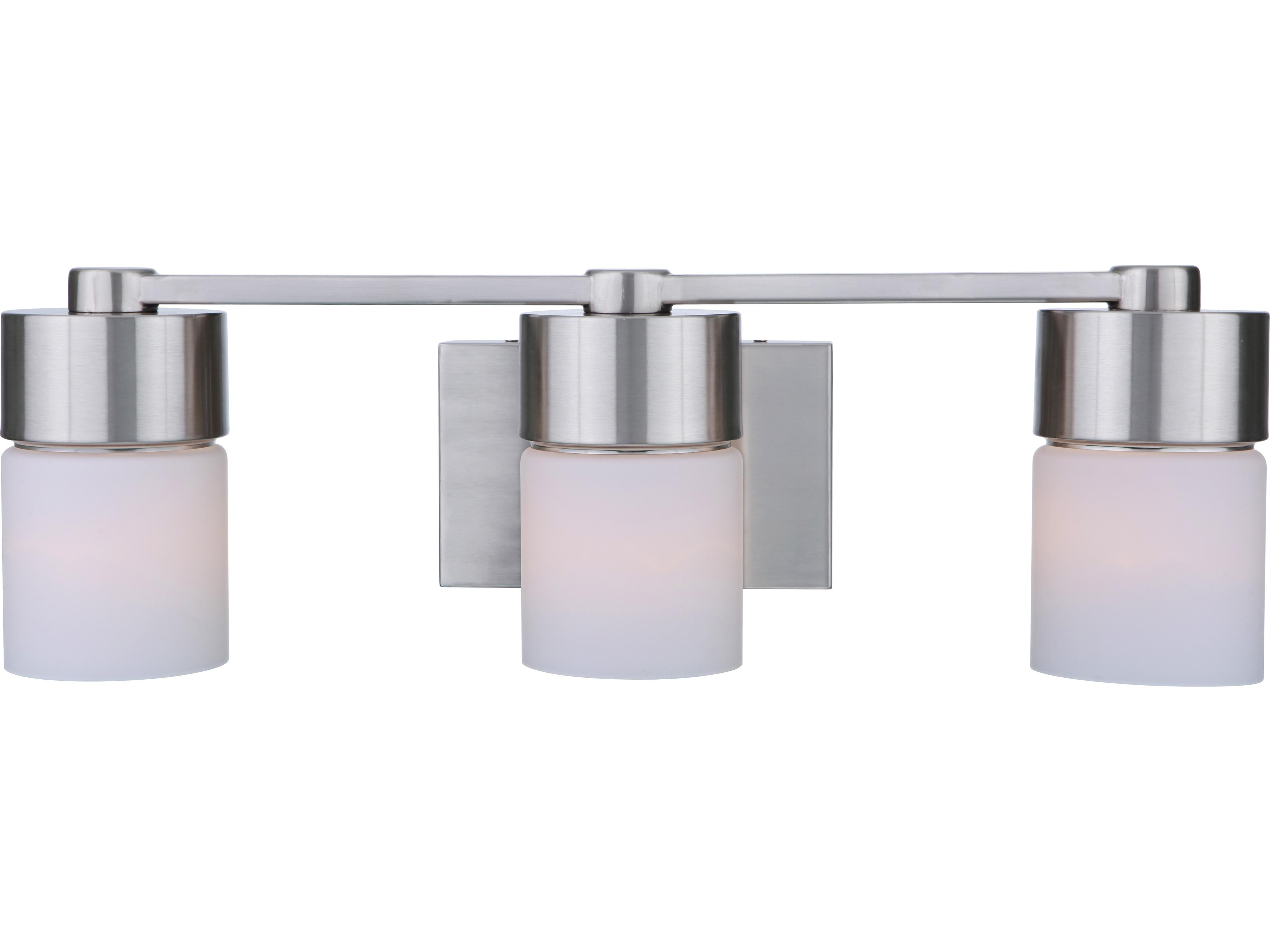 Craftmade District 3-Light Brushed Polished Nickel Glass Vanity Light