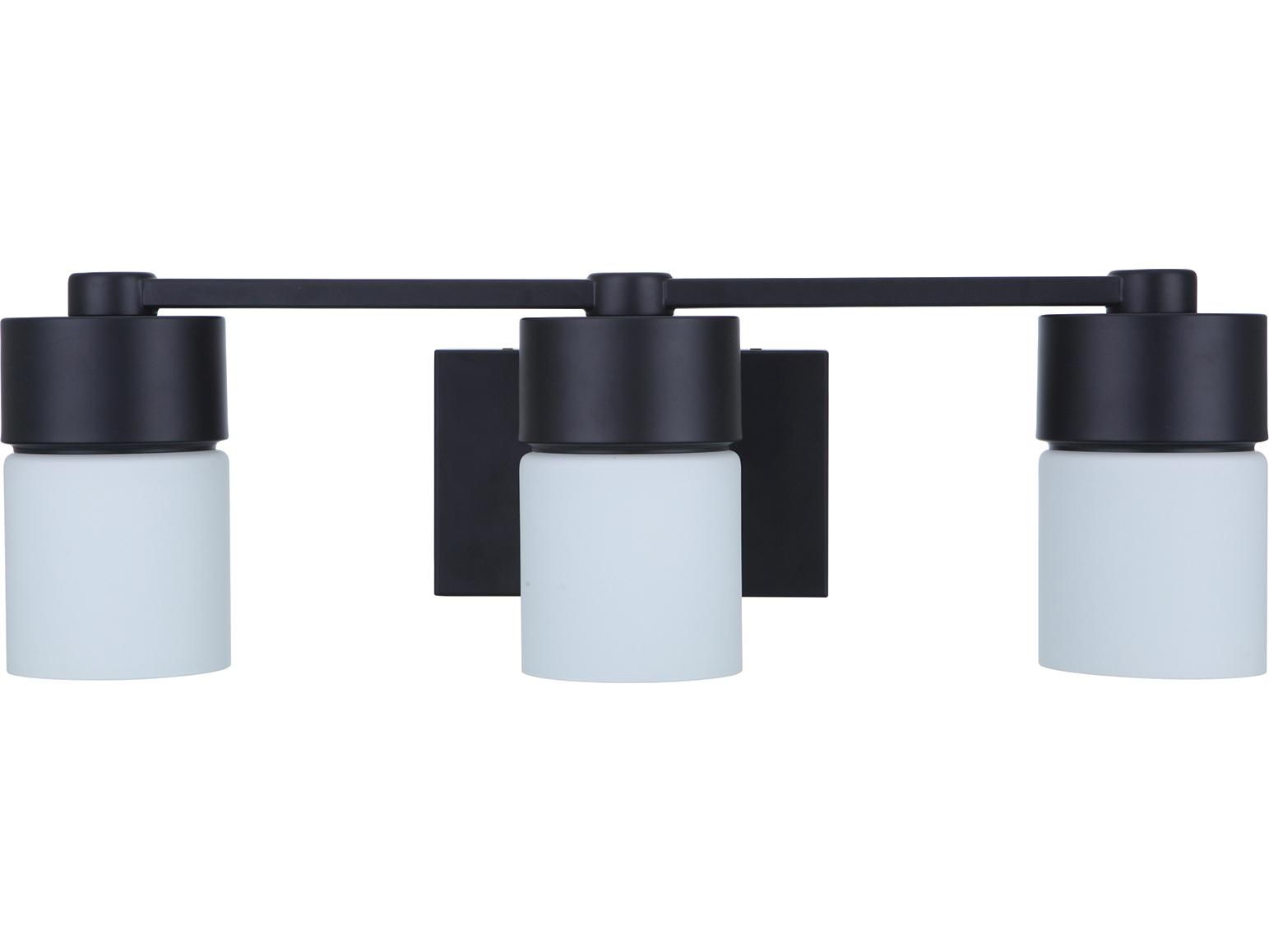 Craftmade District 3-Light Flat Black Glass Vanity Light