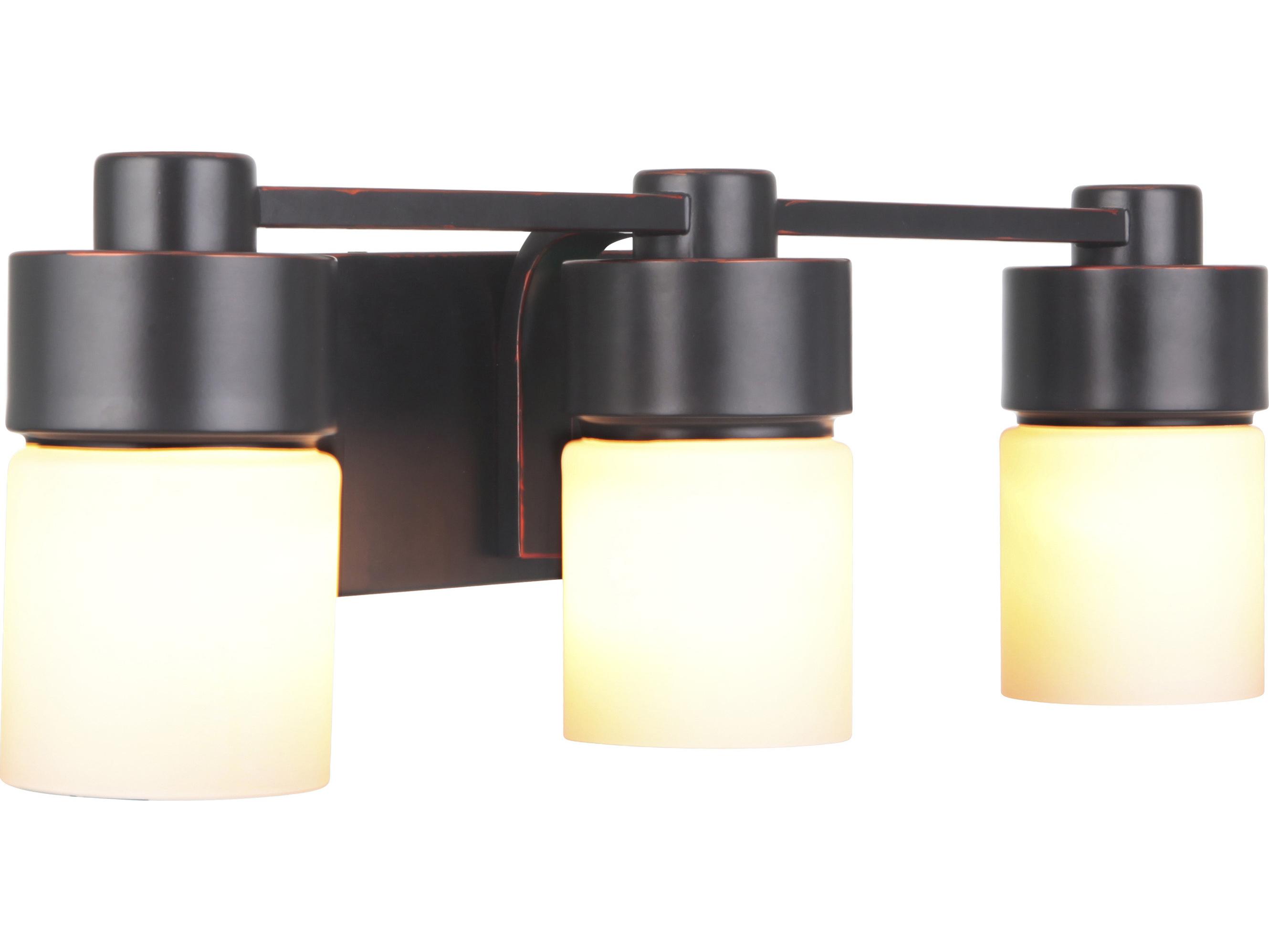 Craftmade District 3-Light Flat Black Glass Vanity Light